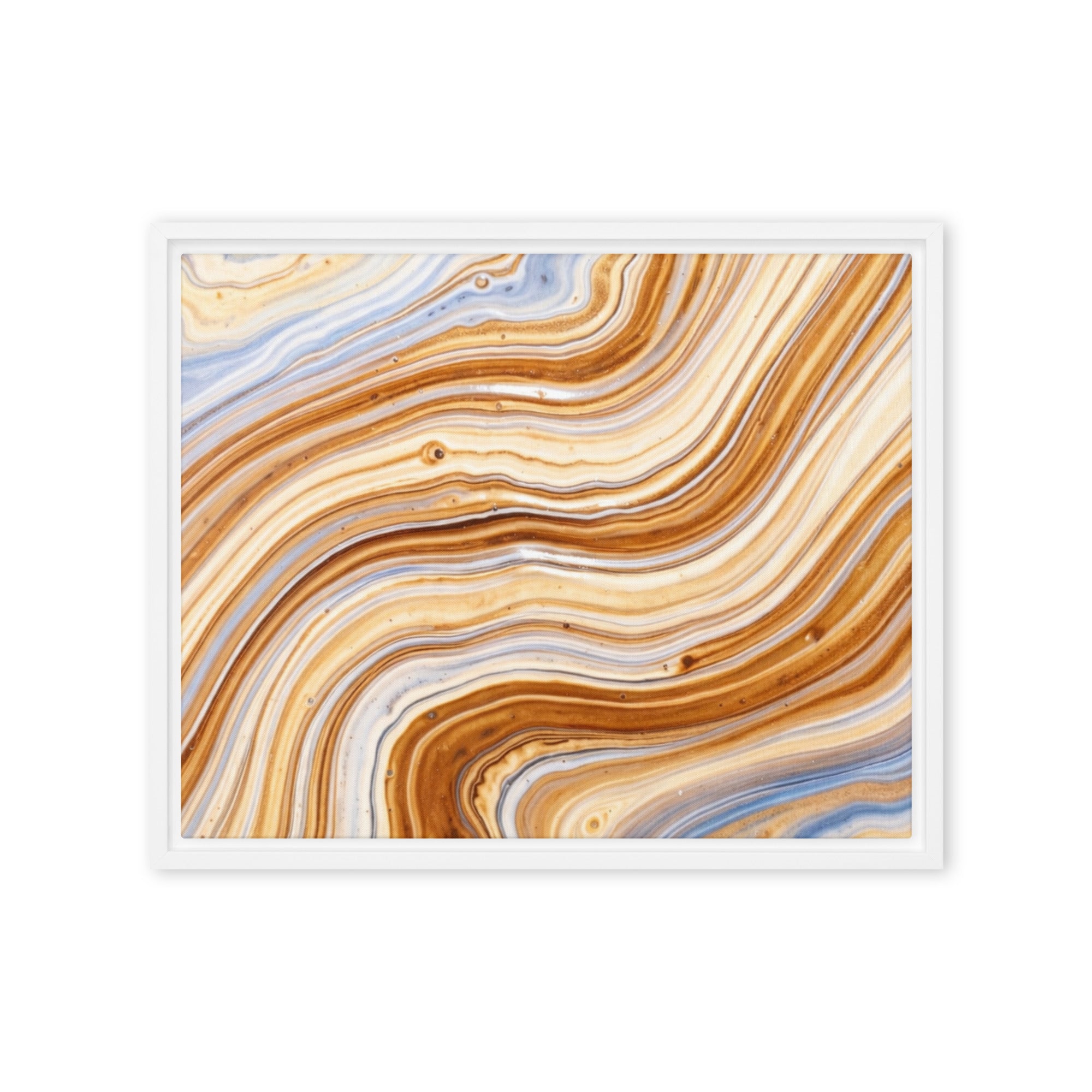 Dune framed canvas print product mockup in brown frame, 24 x 32 inch large size
