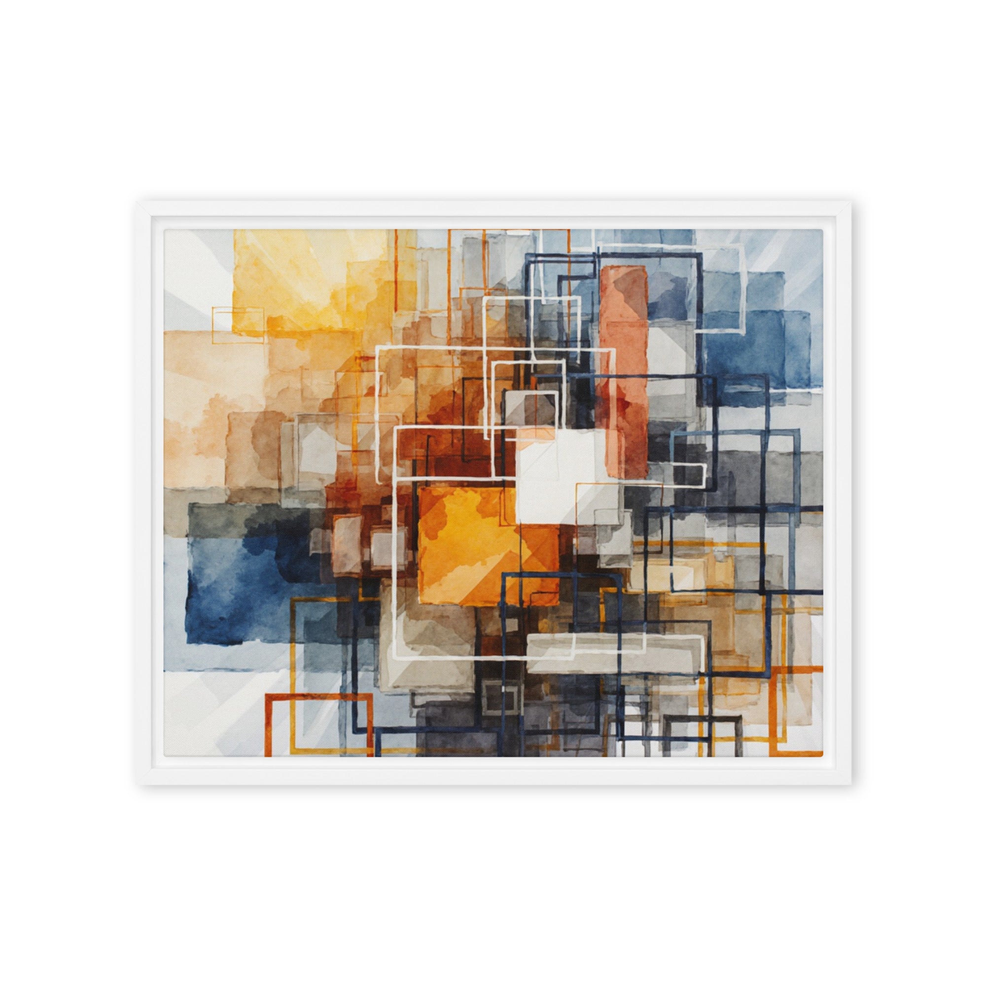 Plinth framed canvas print wall display image in brown frame, 20 x 30 inch large size