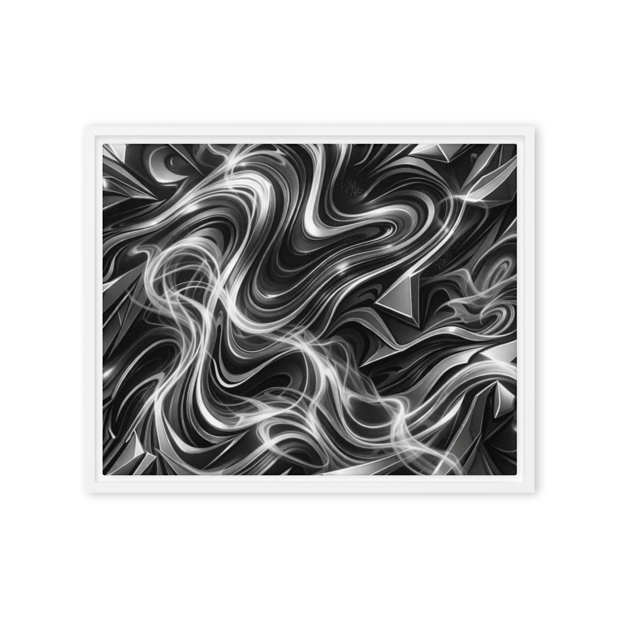 Edge framed canvas print product mockup in brown frame, 24 x 32 inch large size