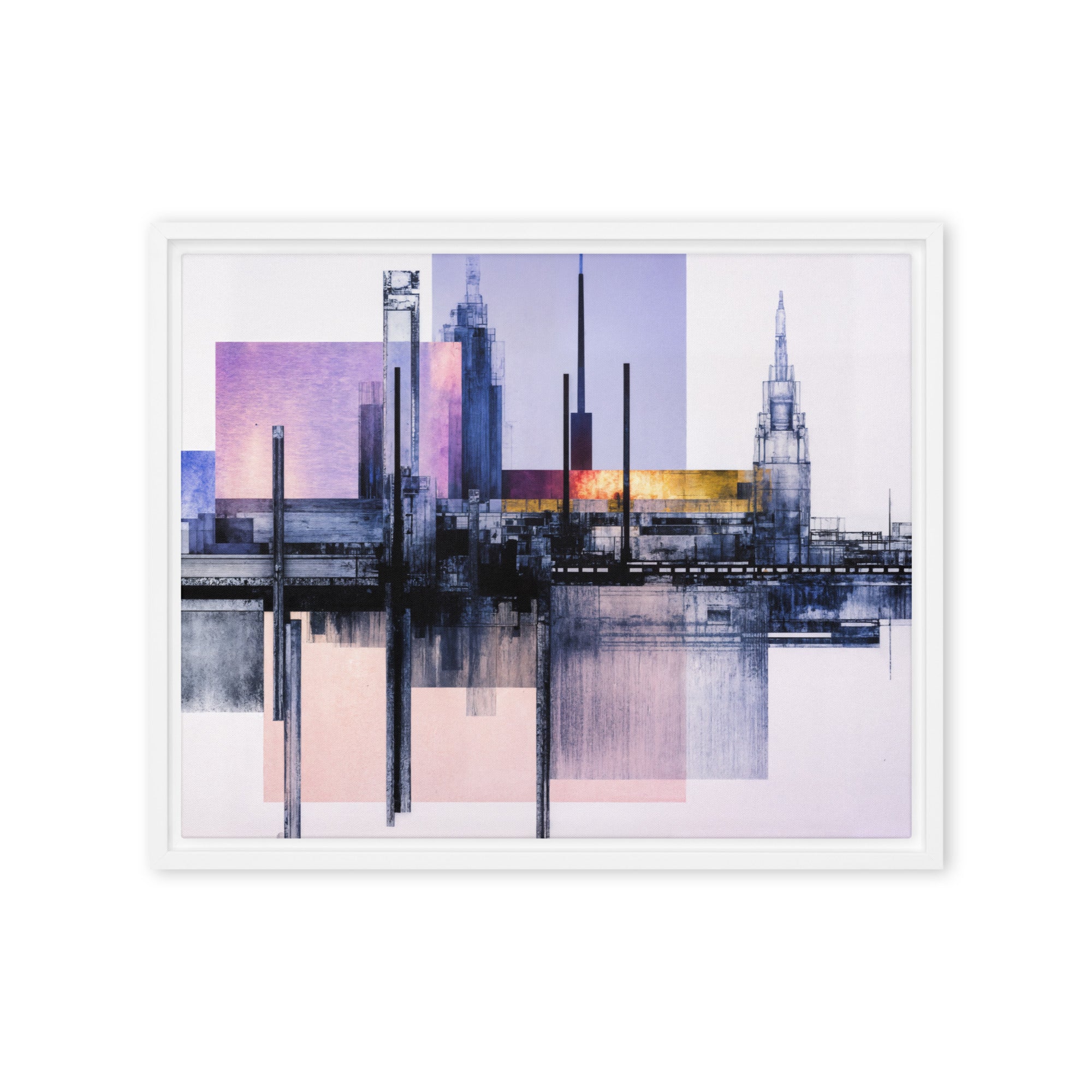 Escapes framed canvas print wall display image in brown frame, 20 x 30 inch large size