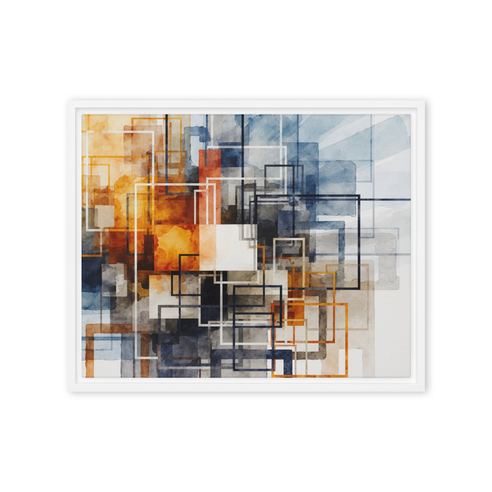 Tessera framed canvas print wall display image in brown frame, 20 x 30 inch large size