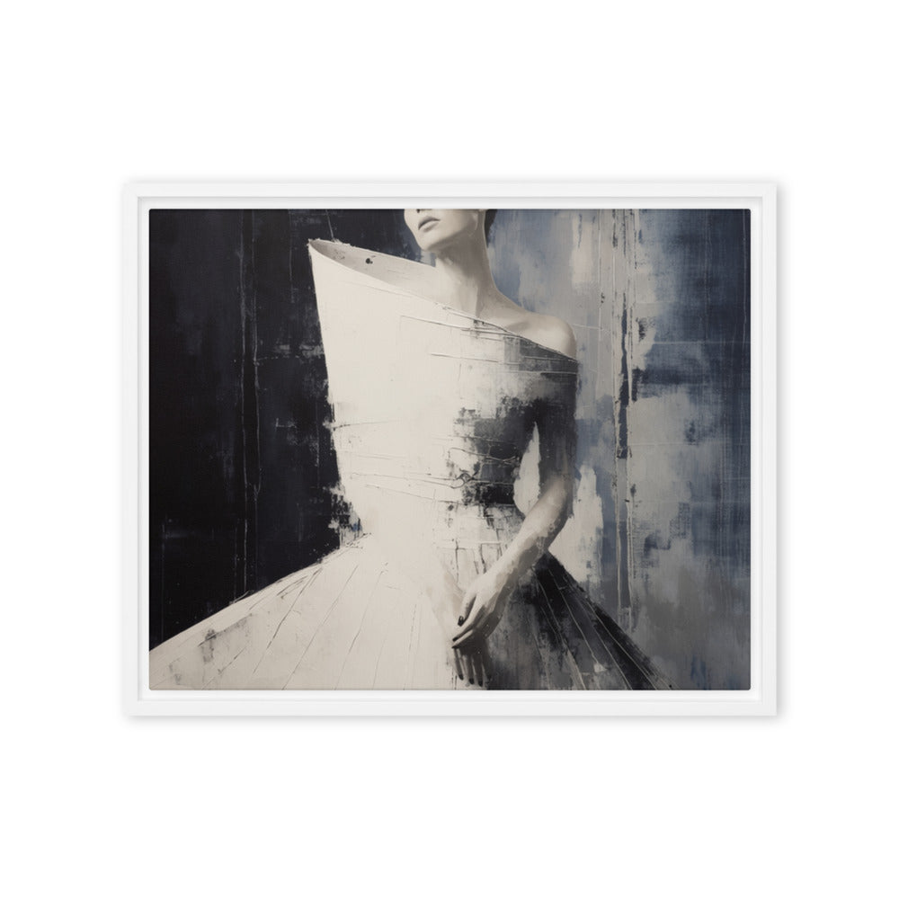 FIGURE — Framed Canvas, White, 16×20