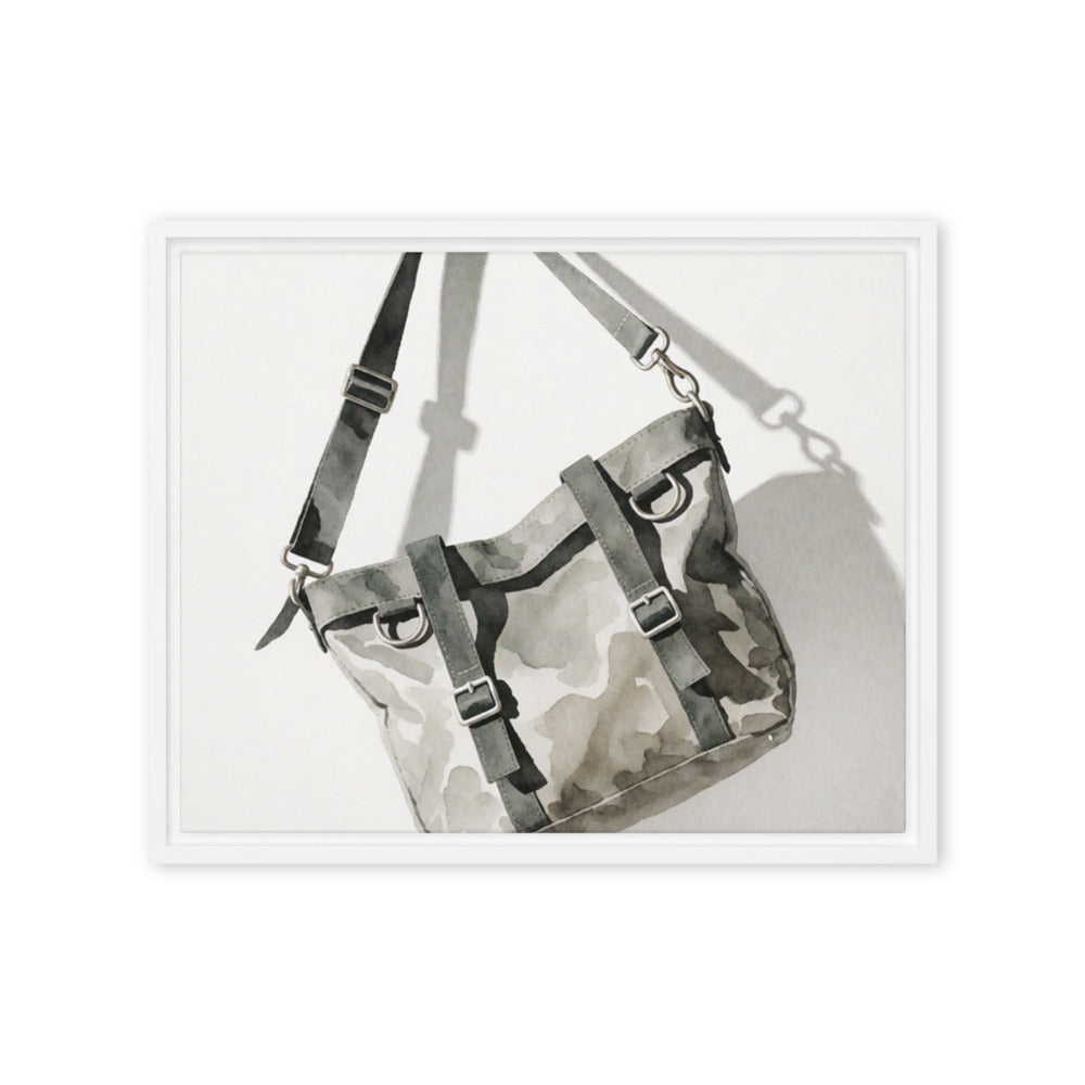 FERRULE — Framed Canvas, White, 16×20