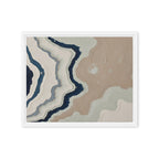Karst framed canvas artwork with limestone-like textures and deep charcoal shadows, shown on white.