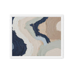 Marl framed canvas artwork with pale stone and soft clay tones with subtle visual texture, shown on white.