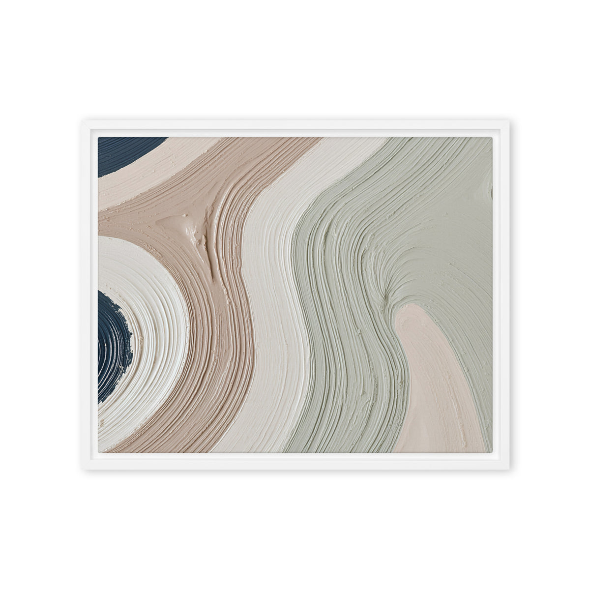 Talus framed canvas artwork with angular rock-like forms and deep charcoal contrasts, shown on white.