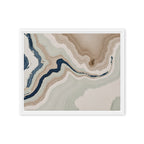 Terrace framed canvas artwork with stepped stone-like shelves and warm mineral gradients, shown on white.