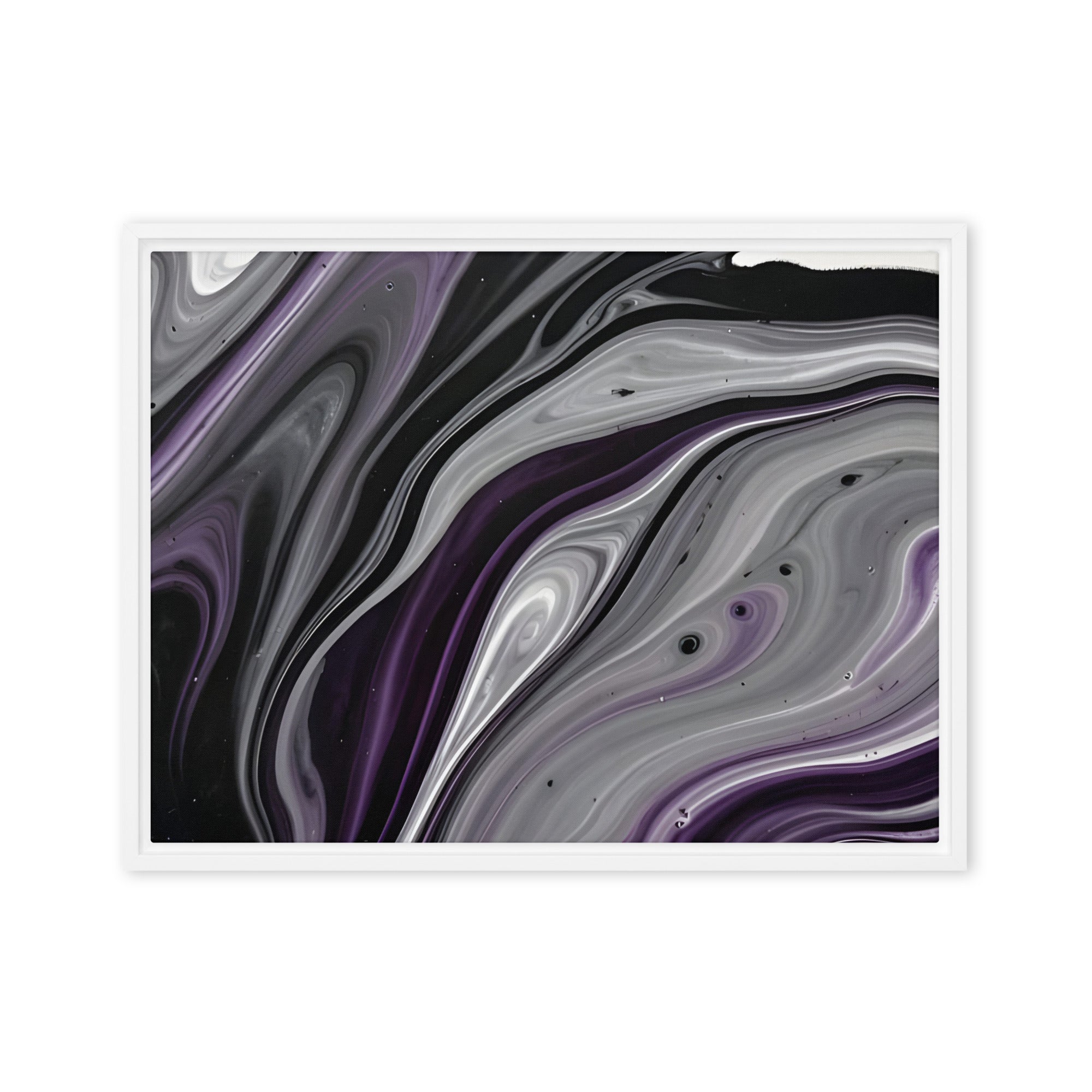 Amethyst Flow framed canvas print image for product listing in white frame, 8 x 10 inch universal size