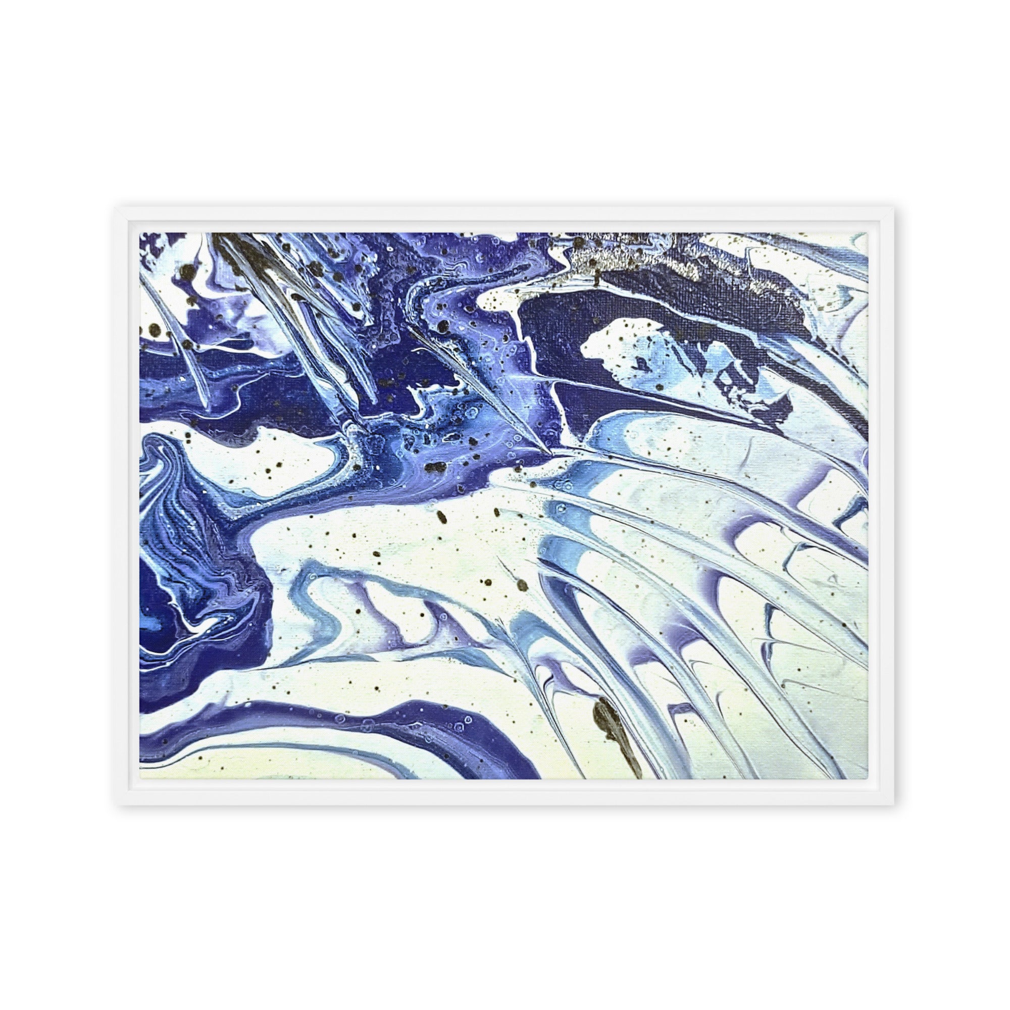 Cobalt framed canvas print image for product listing in white frame, 8 x 10 inch universal size