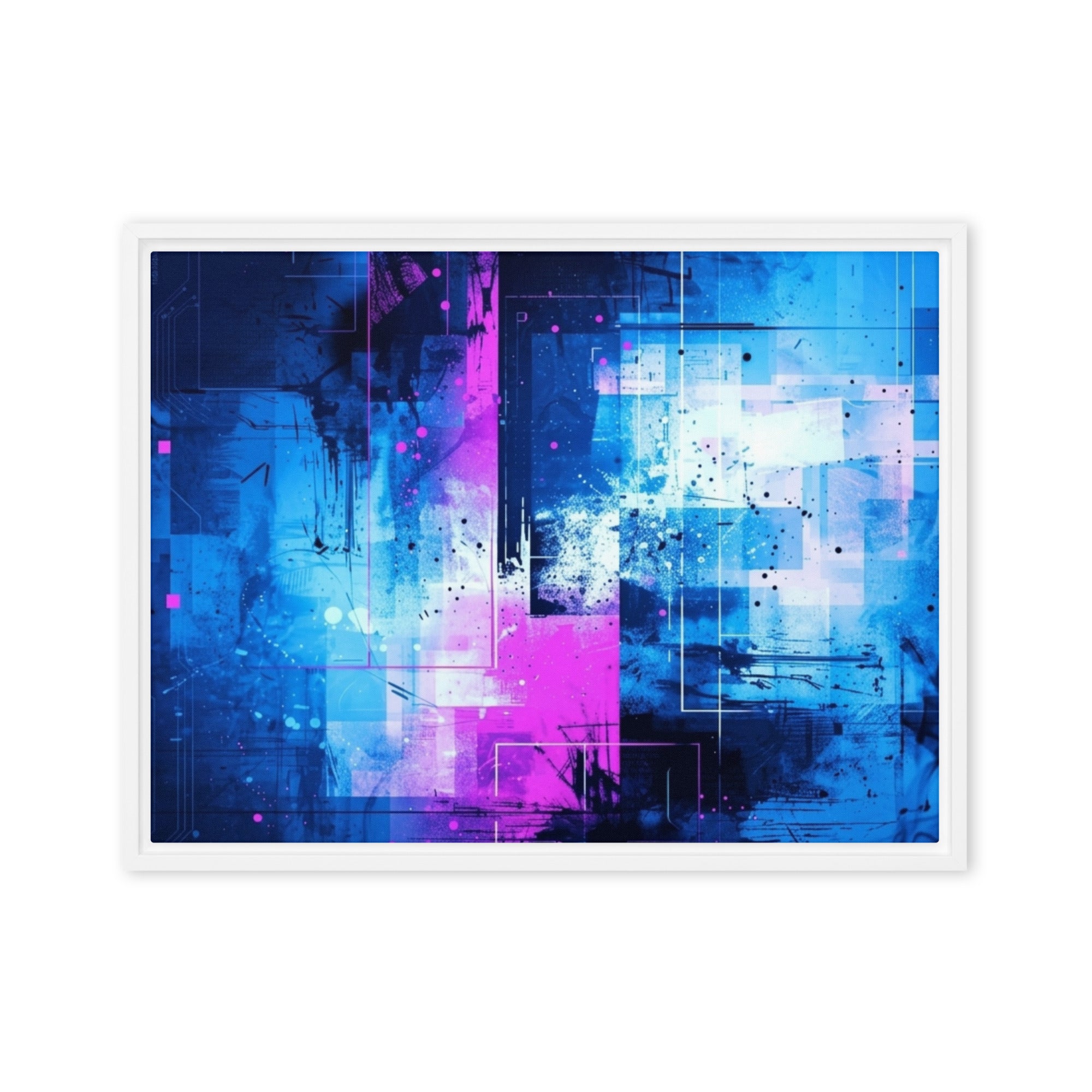 Neon framed canvas print image for product listing in white frame, 8 x 10 inch universal size