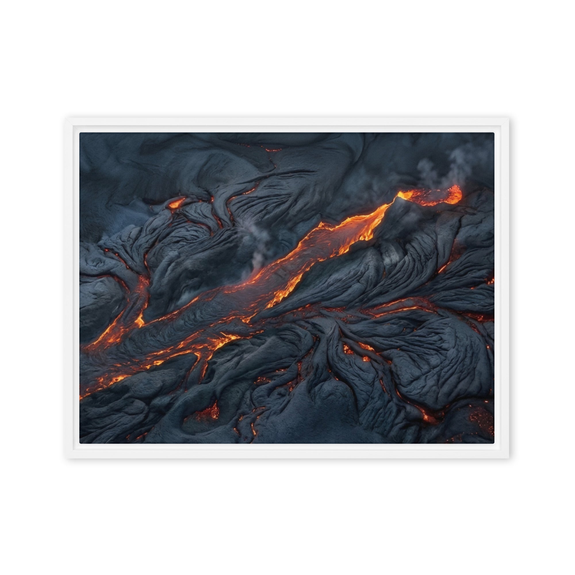 Molten framed canvas print image for product listing in white frame, 8 x 10 inch universal size
