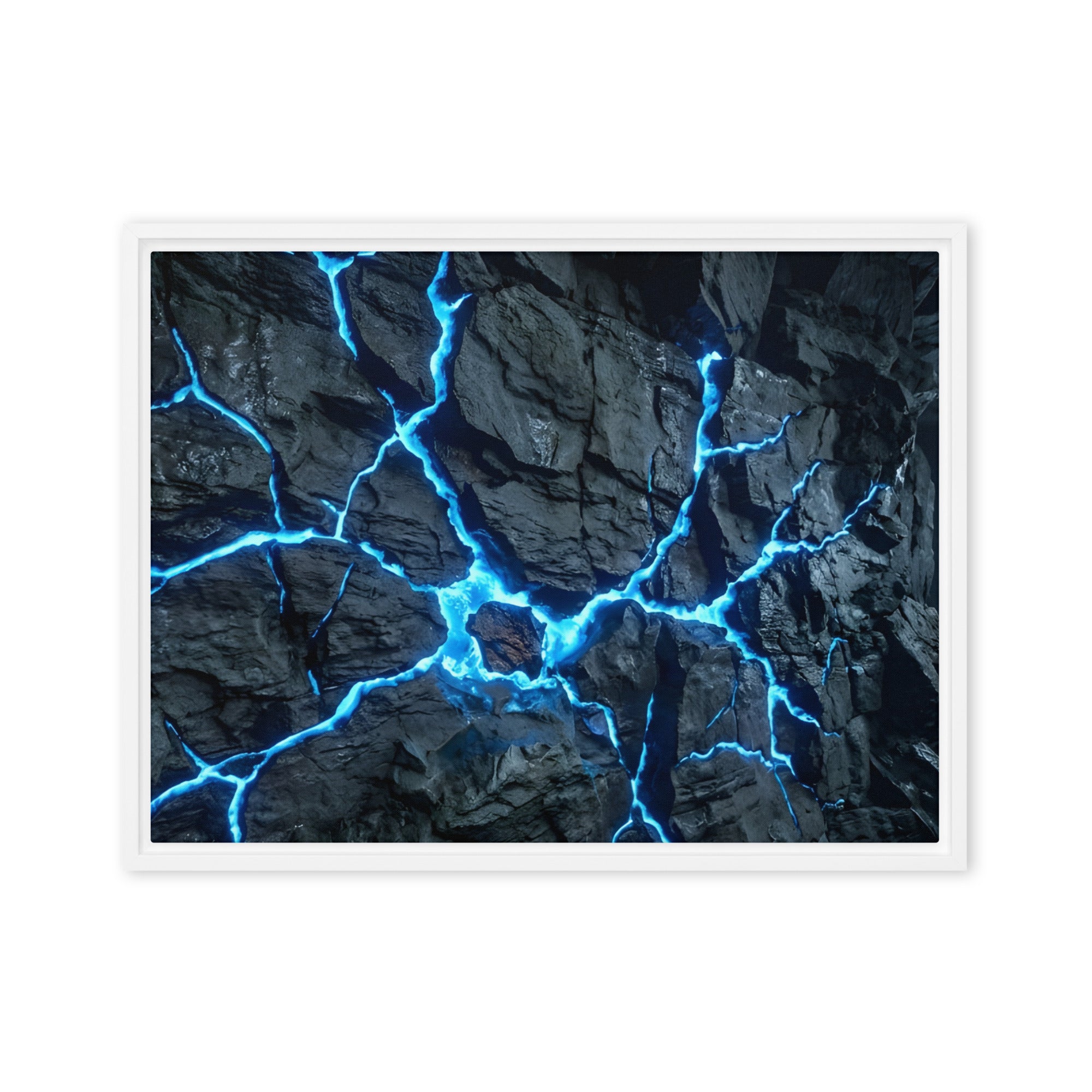 Vesicle framed canvas print, front view in white frame, 11 x 14 inch universal size