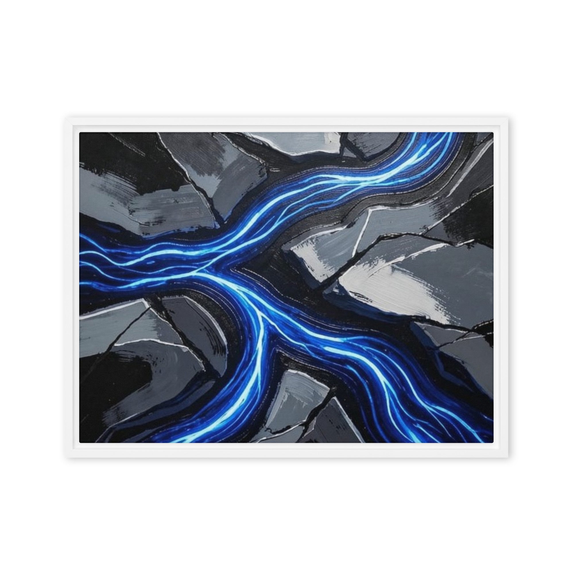 Viscous framed canvas print, front view in white frame, 11 x 14 inch universal size