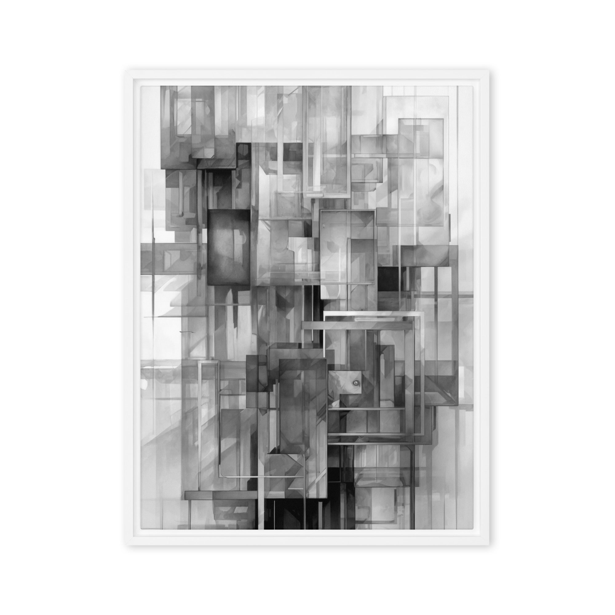 Yesterday framed canvas print with product details shown in brown frame, 24 x 36 inch statement piece