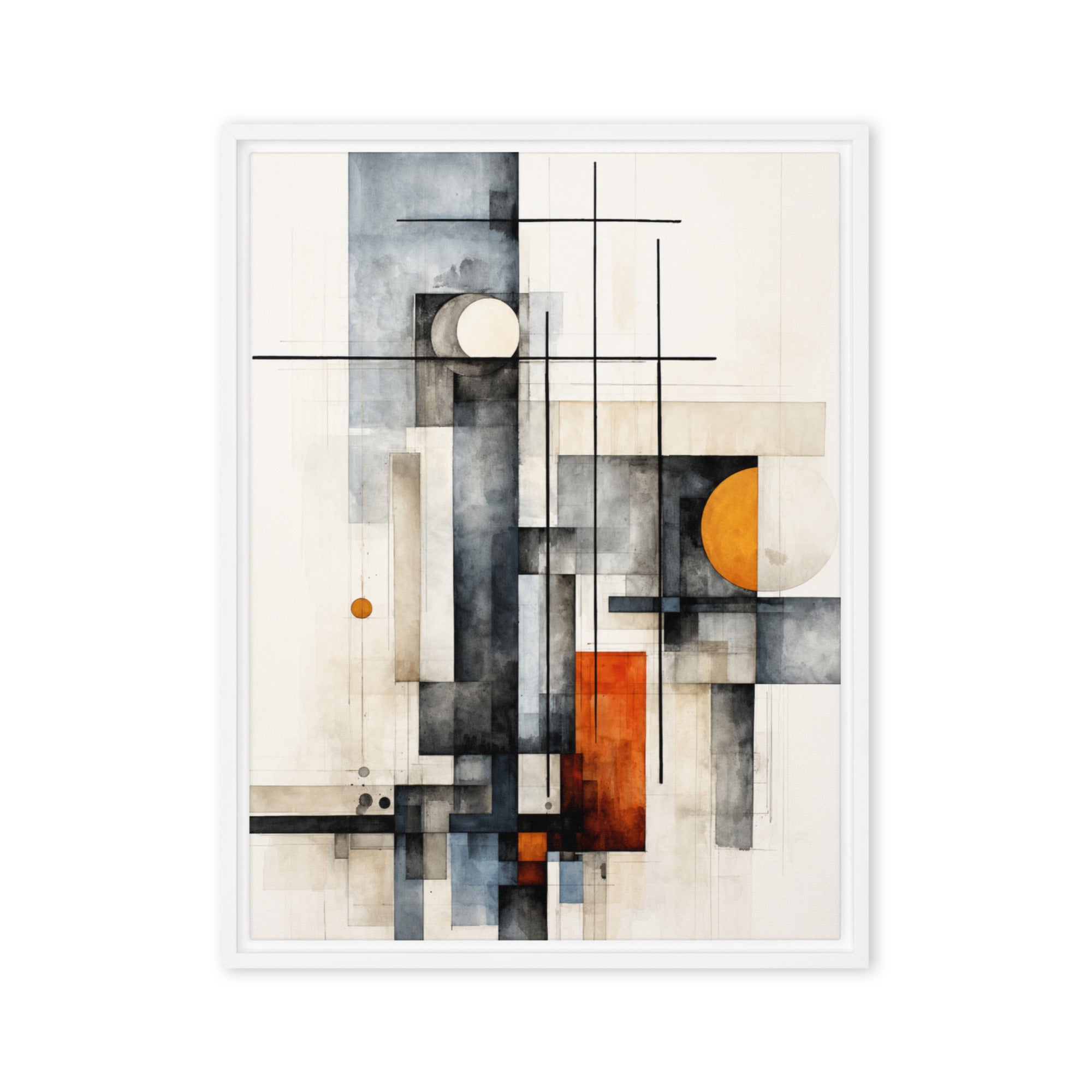 Girder framed canvas print front-facing product image in white frame, 18 x 24 inch large size