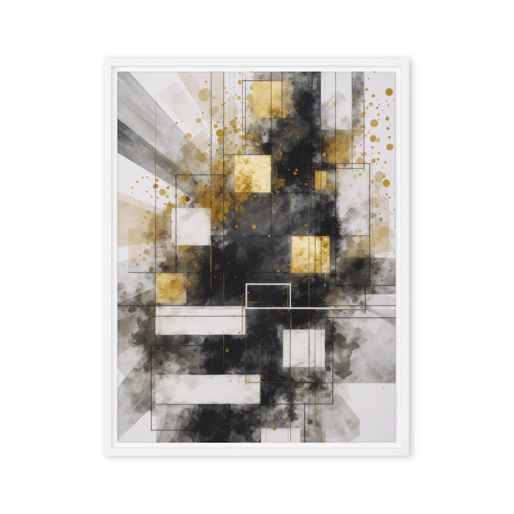 Oriana wall art product image as a framed canvas print in brown frame, 24 x 36 inch statement piece