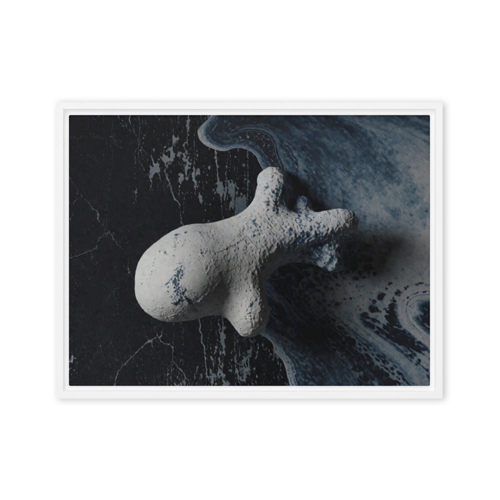 ASTEROID — Framed Canvas, White, 18×24
