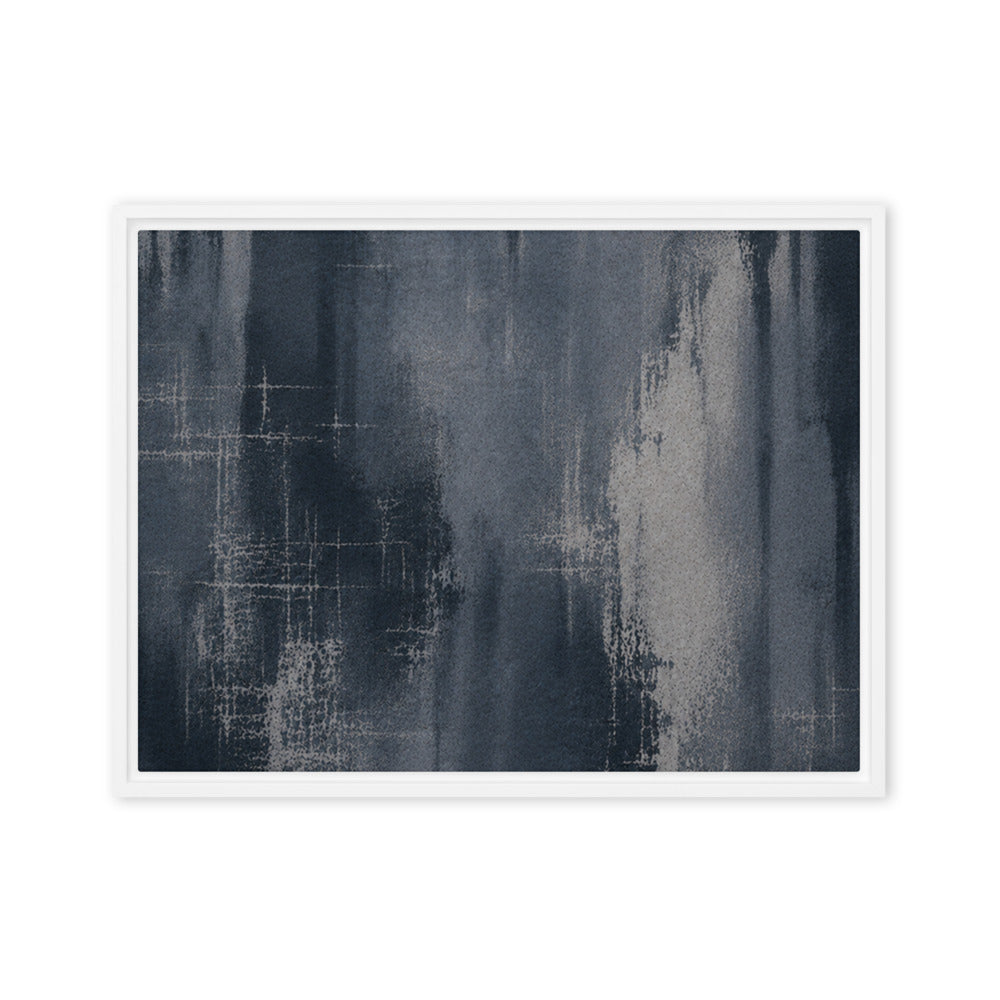 ETCH VI — Framed Canvas, White, 18×24