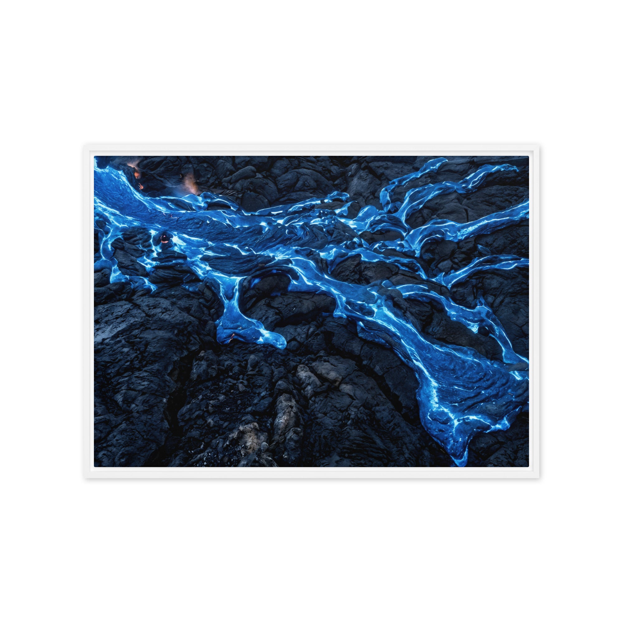 Scoria framed canvas print product image in white frame, 12 x 12 inch universal size