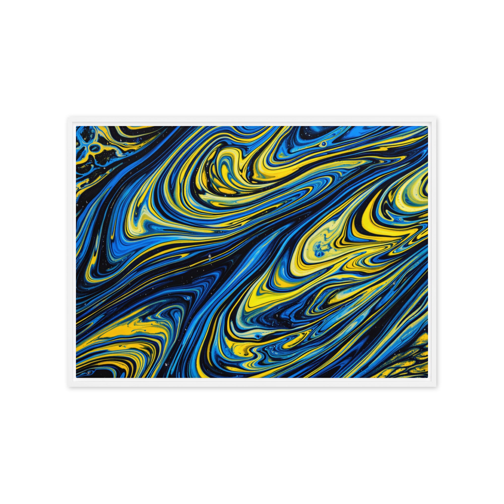 Coral framed canvas print product image in white frame, 12 x 12 inch universal size