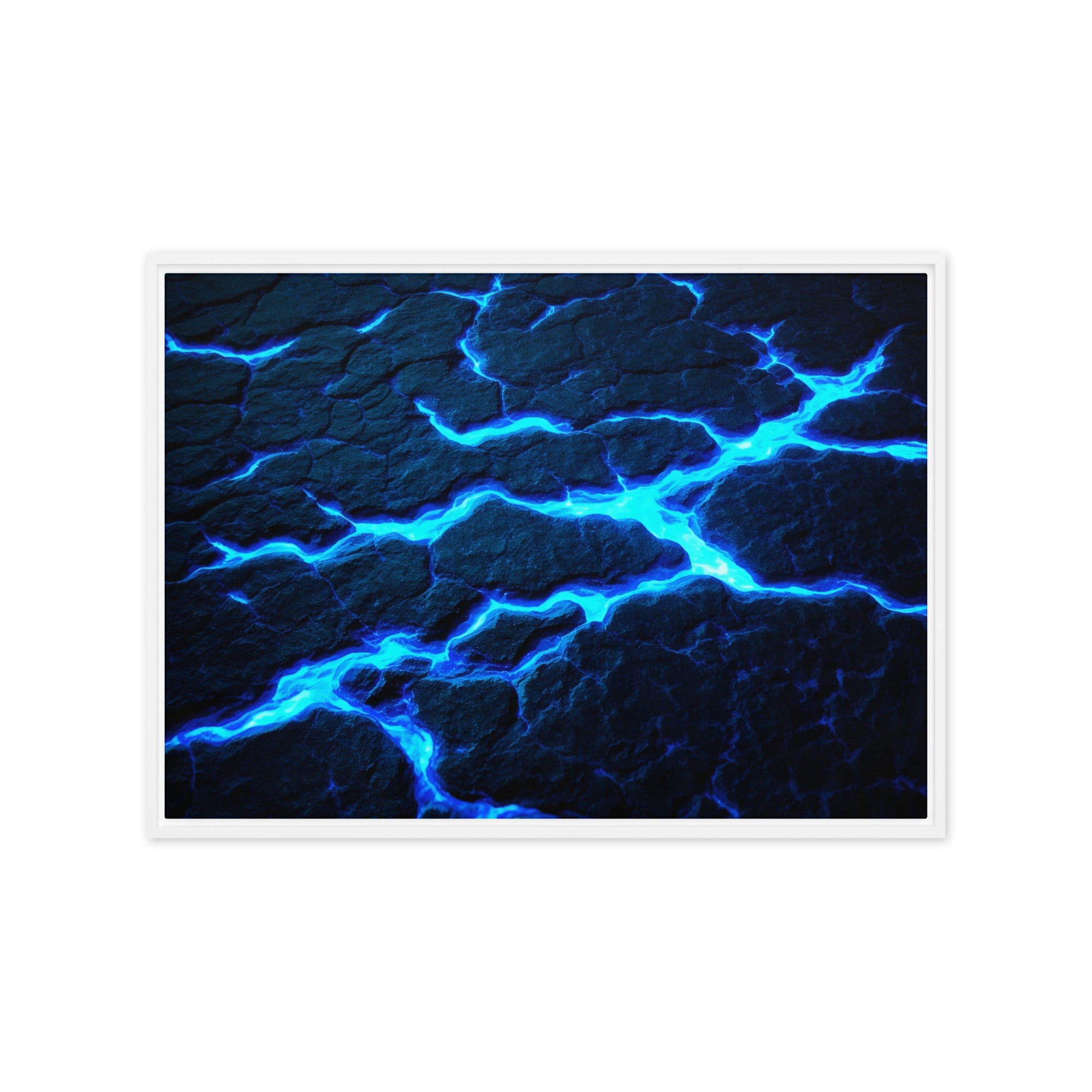Dacite framed canvas print product image in white frame, 12 x 12 inch universal size