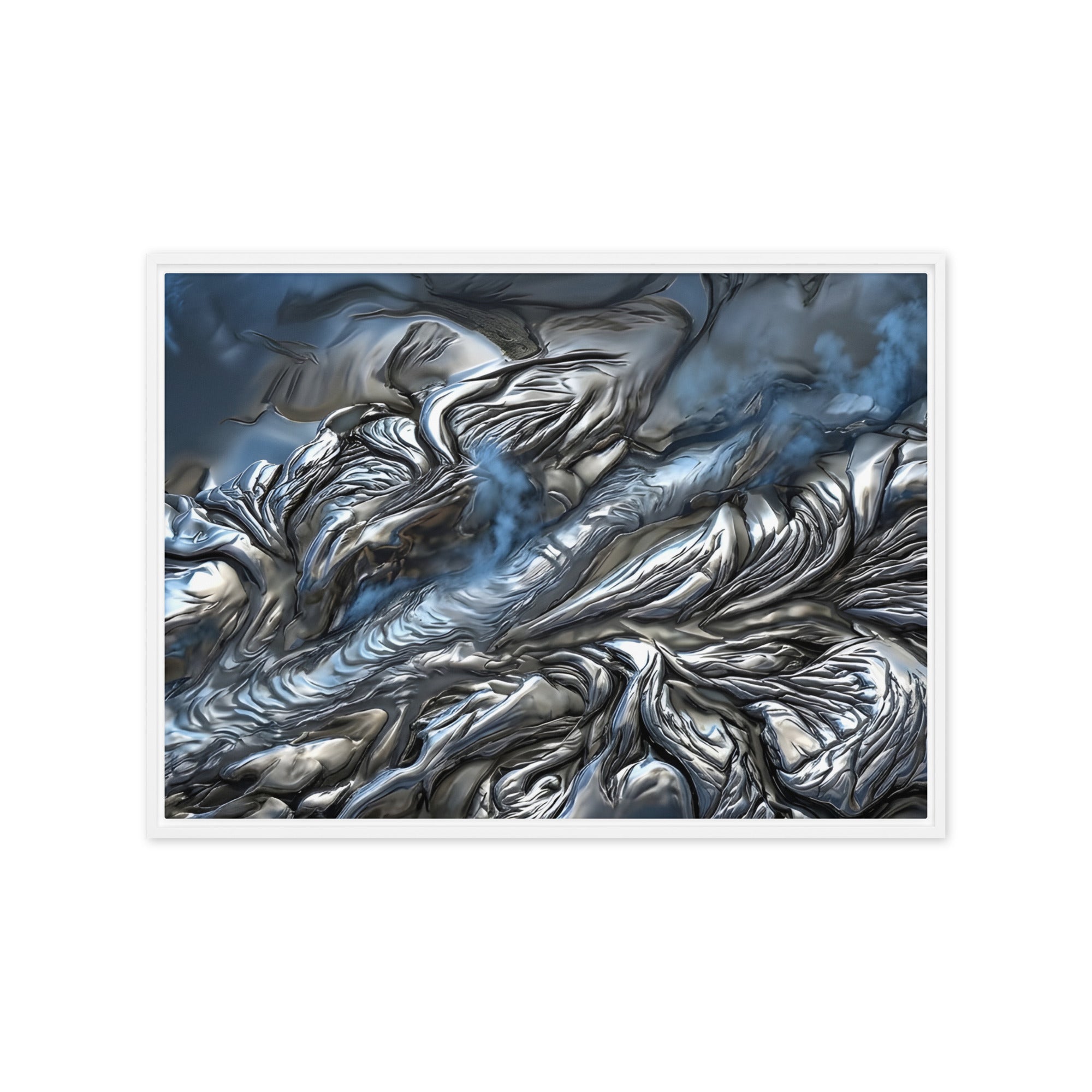 Andesite framed canvas print shown in front view in white frame, 12 x 16 inch universal size