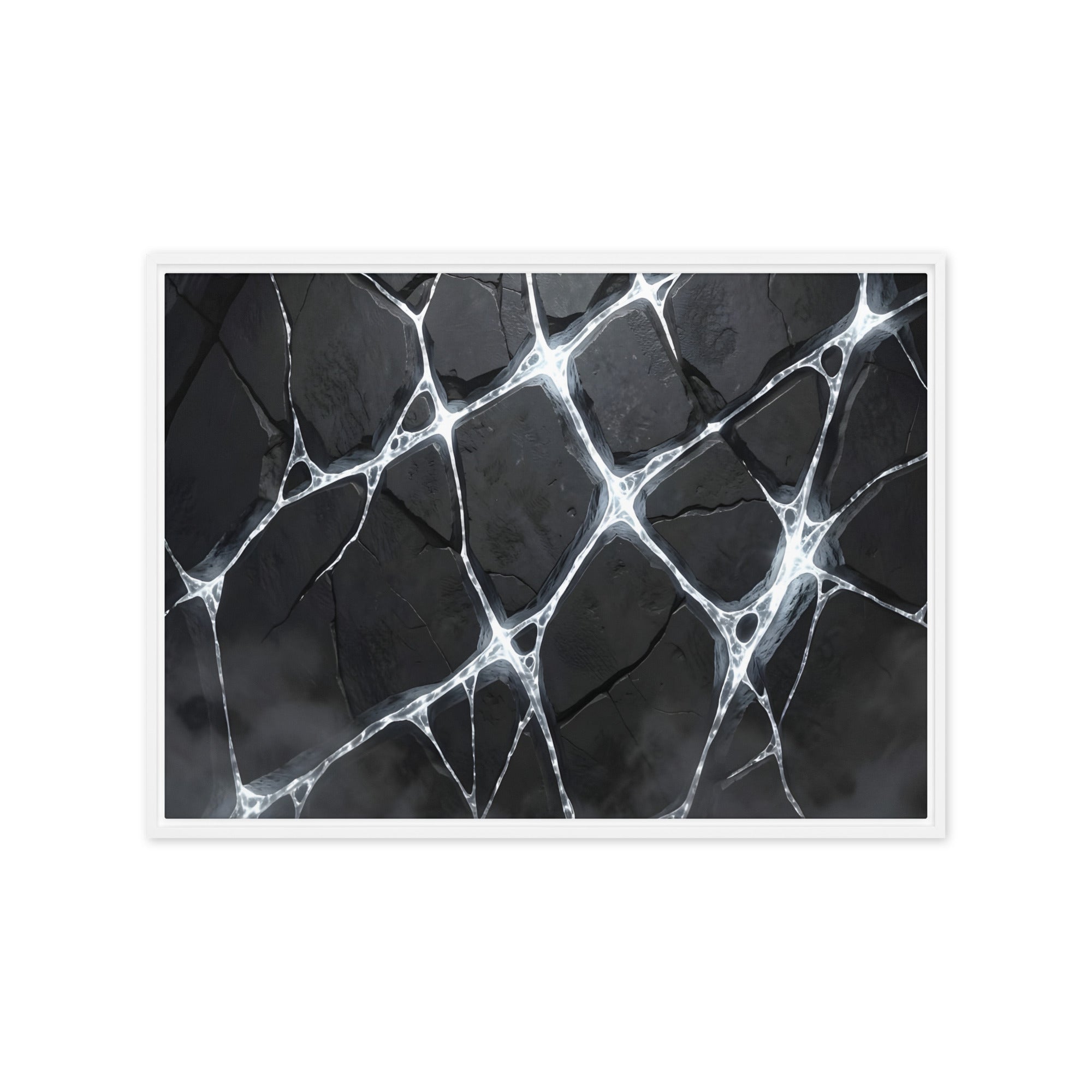 Pumice framed canvas print product image in white frame, 12 x 12 inch universal size