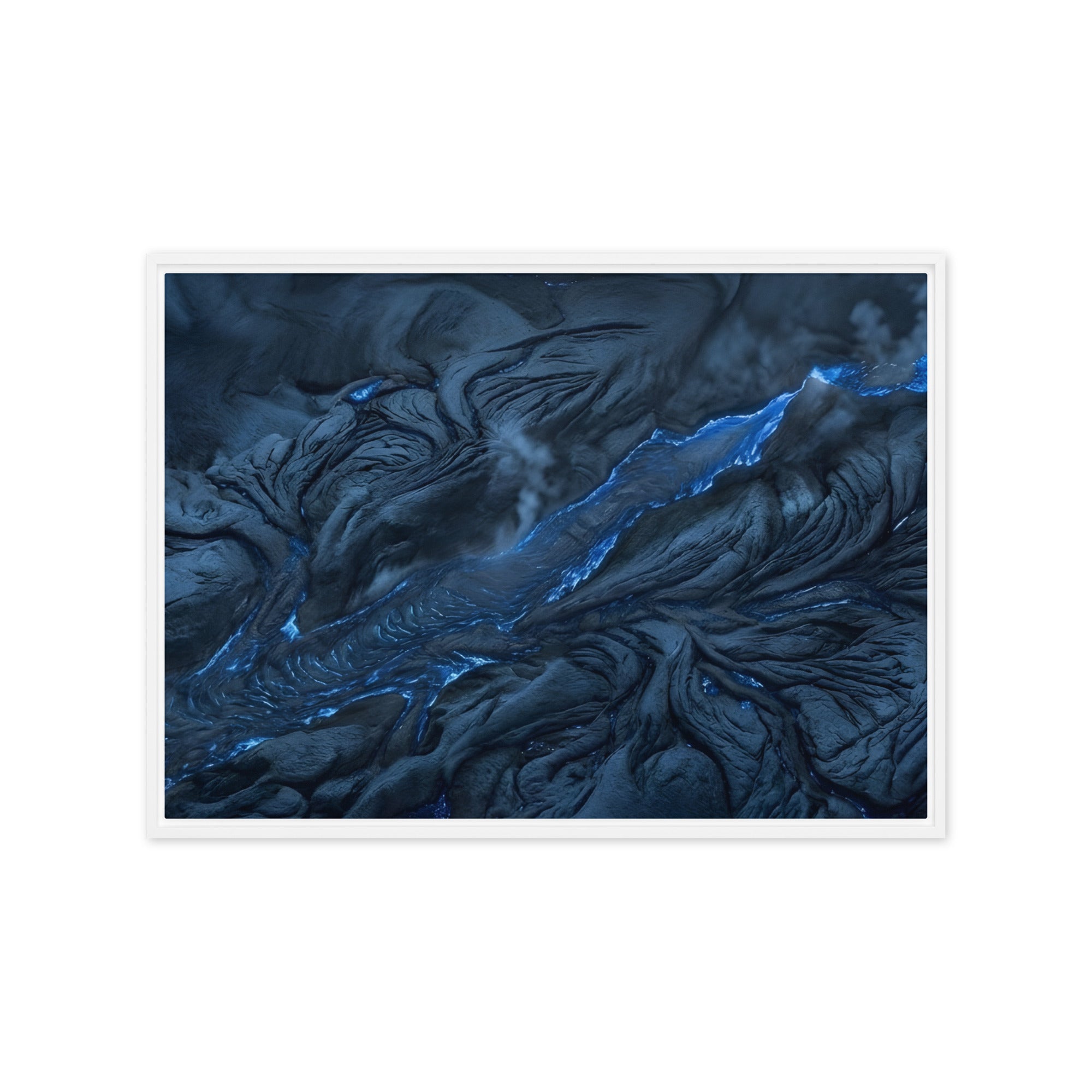Vent framed canvas print shown in front view in white frame, 12 x 16 inch universal size
