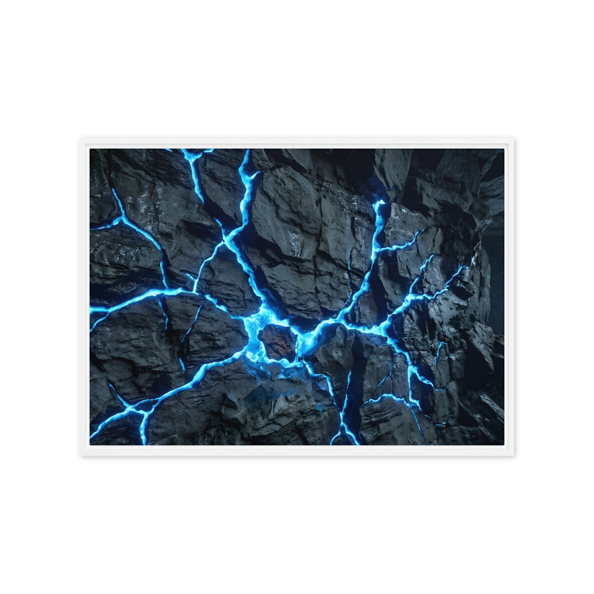 Vesicle wall art product image as a framed canvas print in white frame, 12 x 18 inch universal size