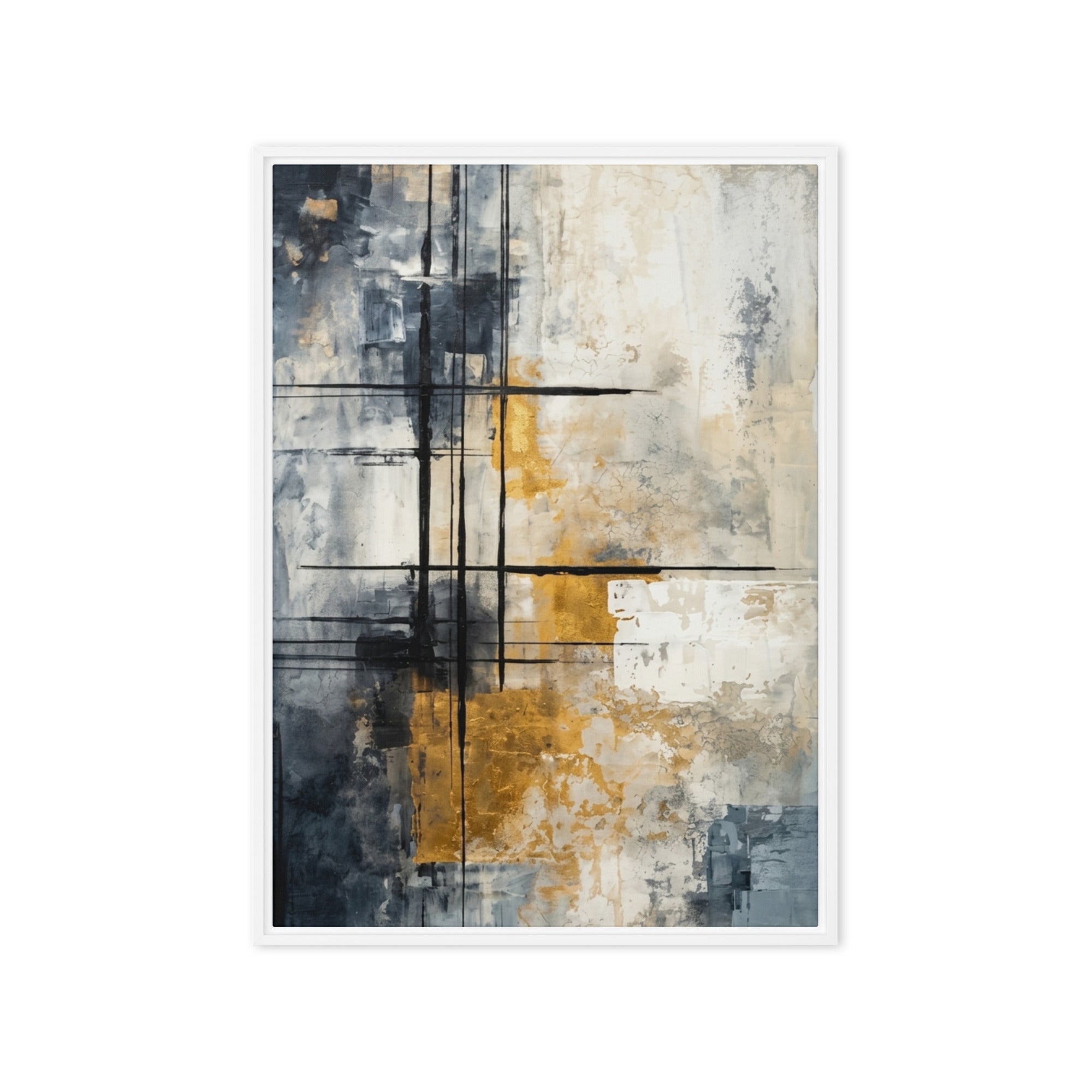 Elitist framed canvas print shown in front view in white frame, 12 x 16 inch universal size