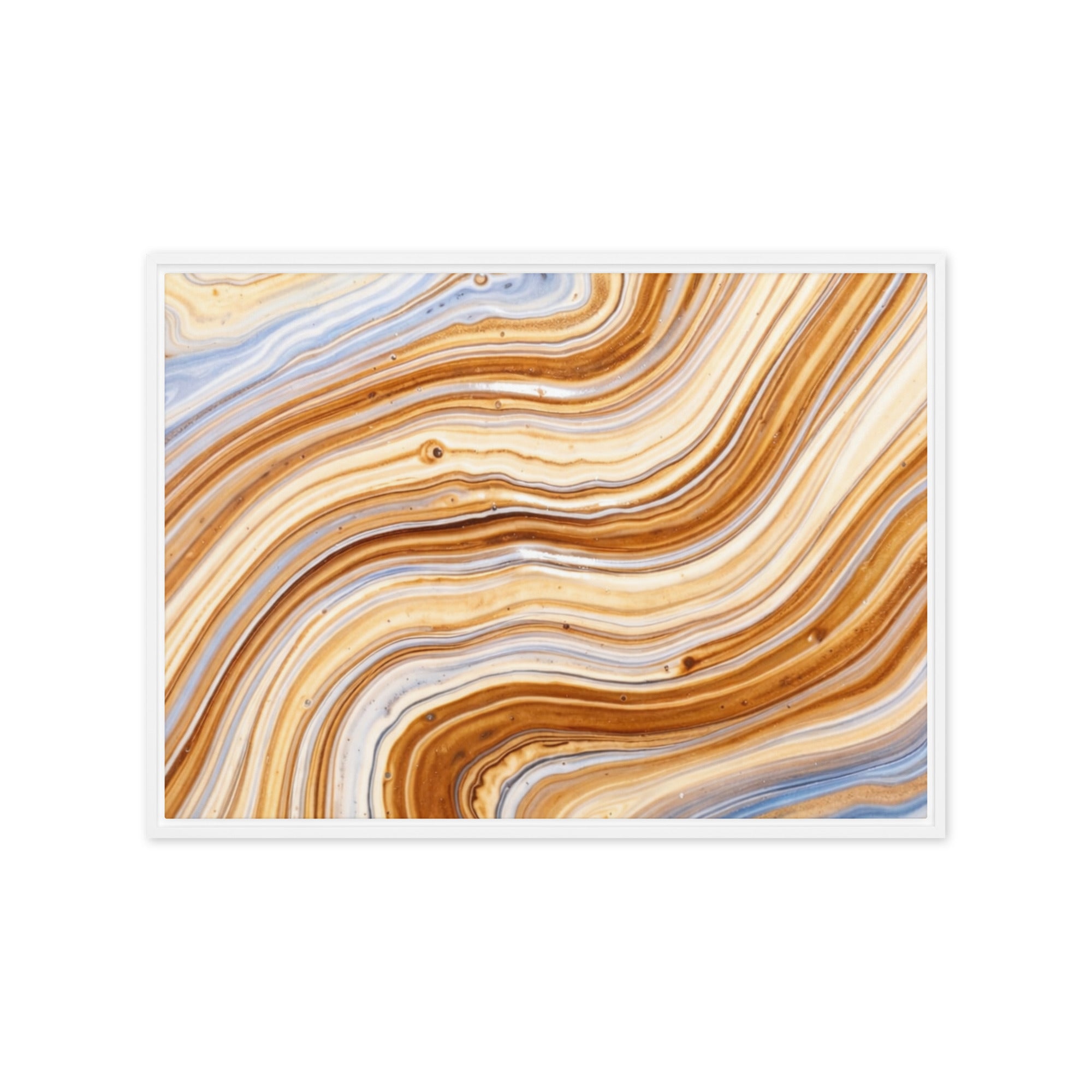 Dune framed canvas print shown in front view in white frame, 12 x 16 inch universal size