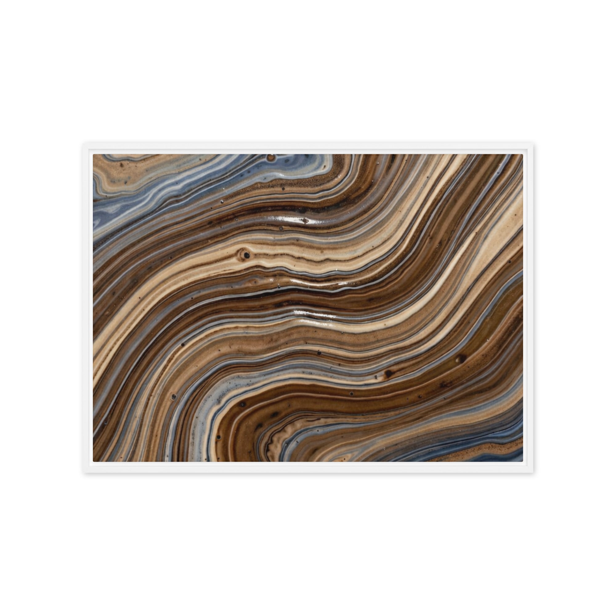 Dunes framed canvas print shown in front view in white frame, 12 x 16 inch universal size