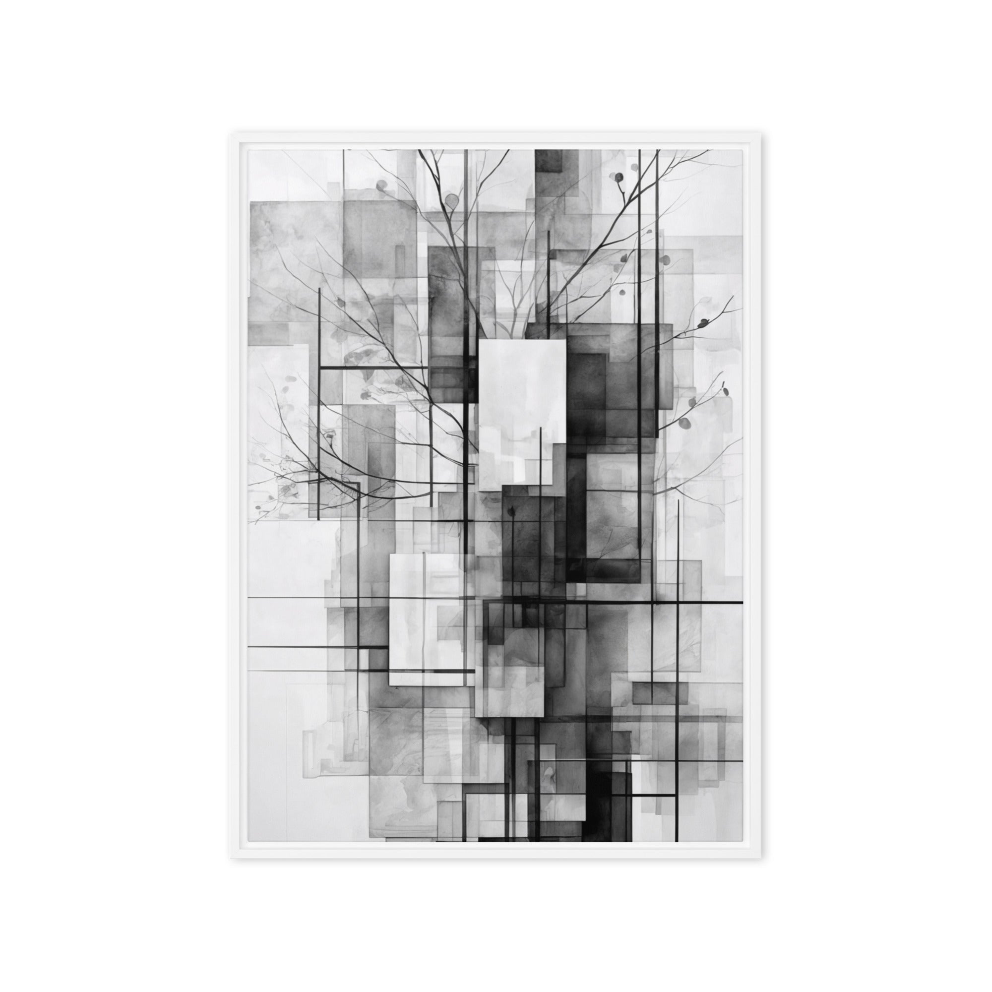 False framed canvas print product view in white frame, 20 x 28 inch large size