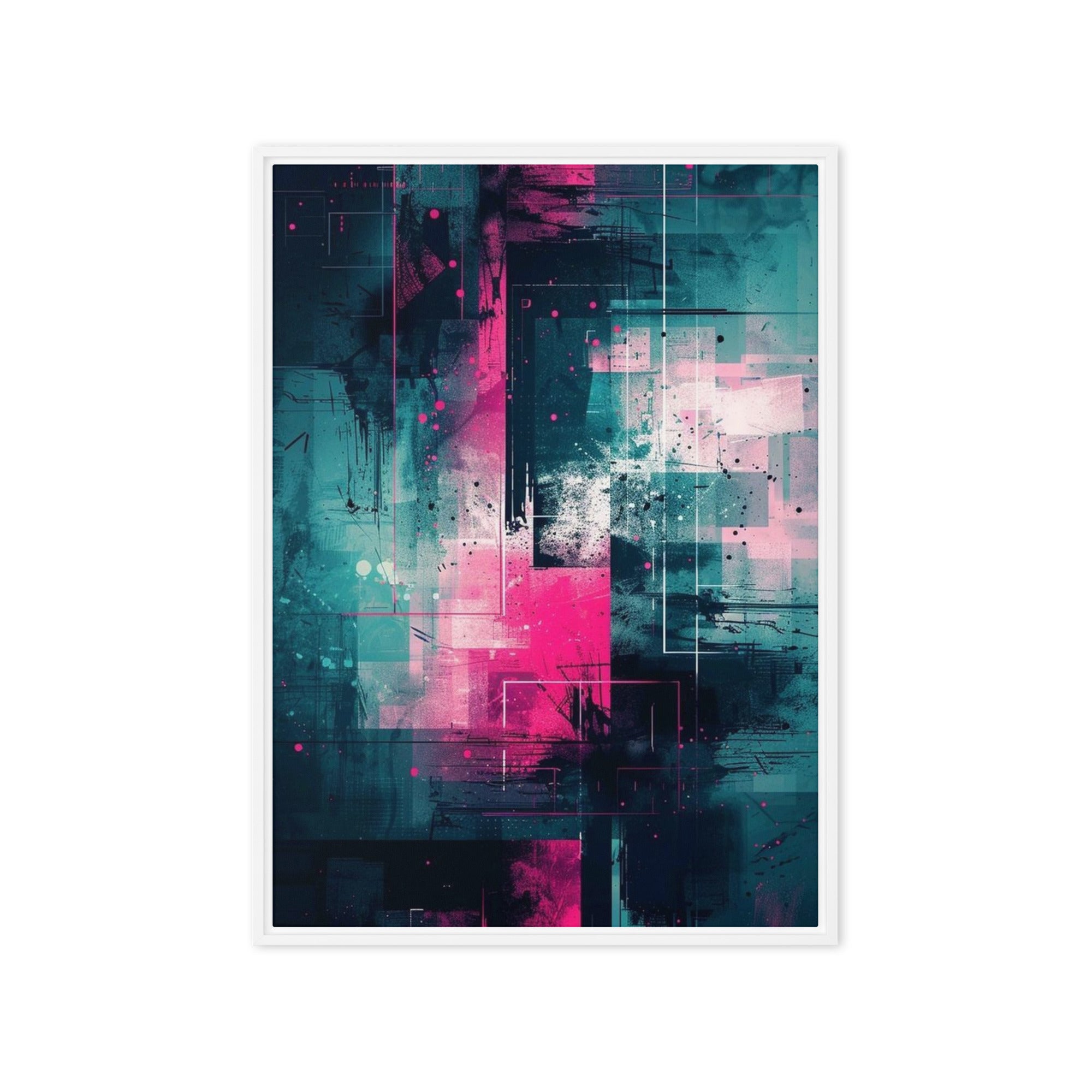 Neona framed canvas print wall display image in white frame, 9 x 12 inch universal size