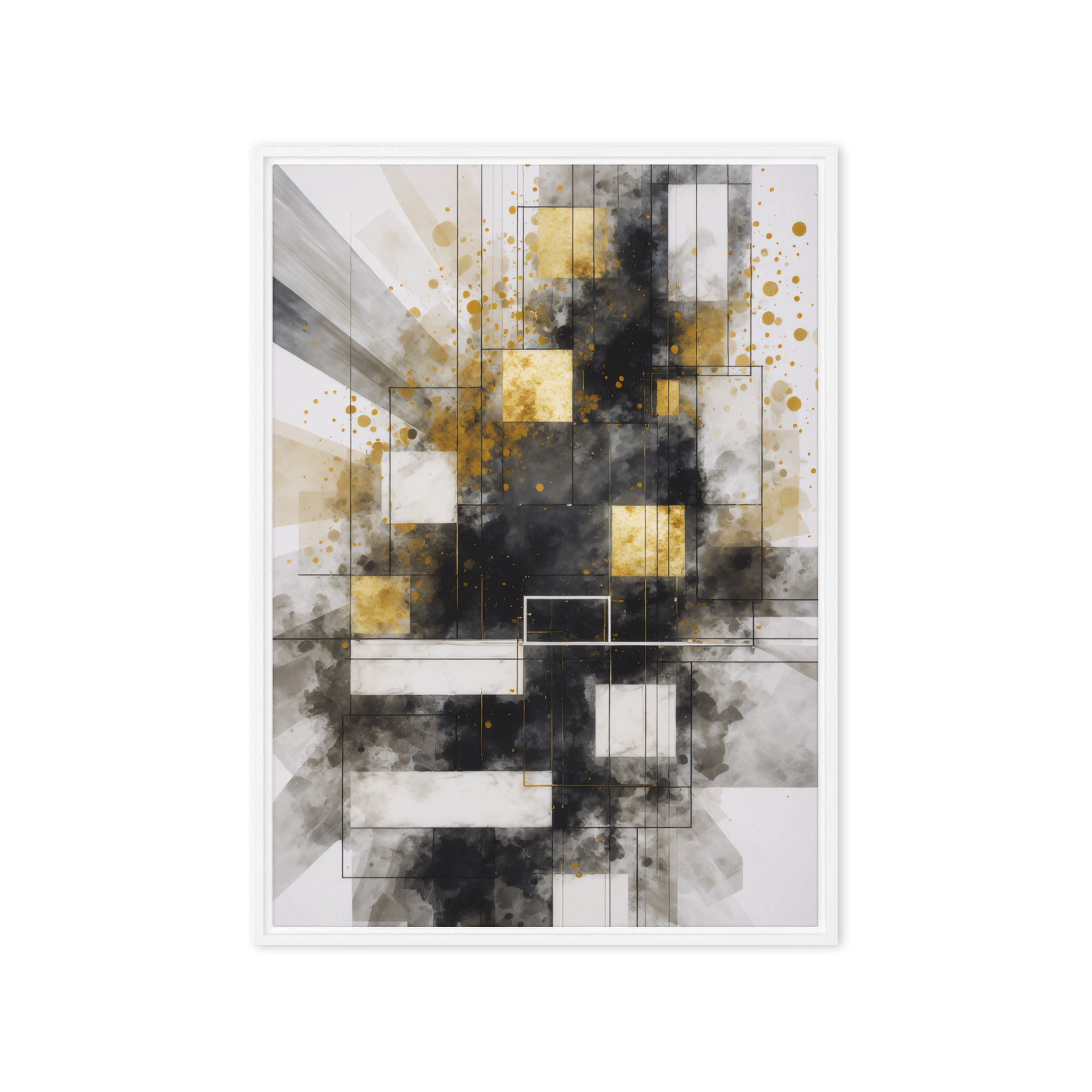 Oriana framed canvas print product mockup in white frame, 11 x 14 inch universal size
