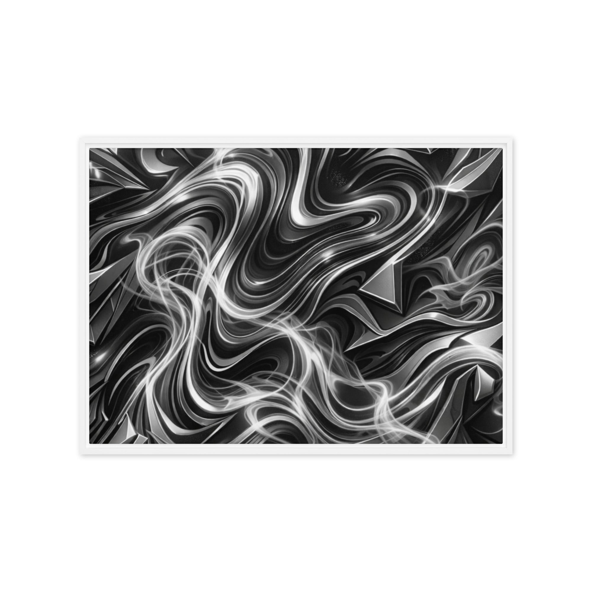 Edge framed canvas print shown in front view in white frame, 12 x 16 inch universal size