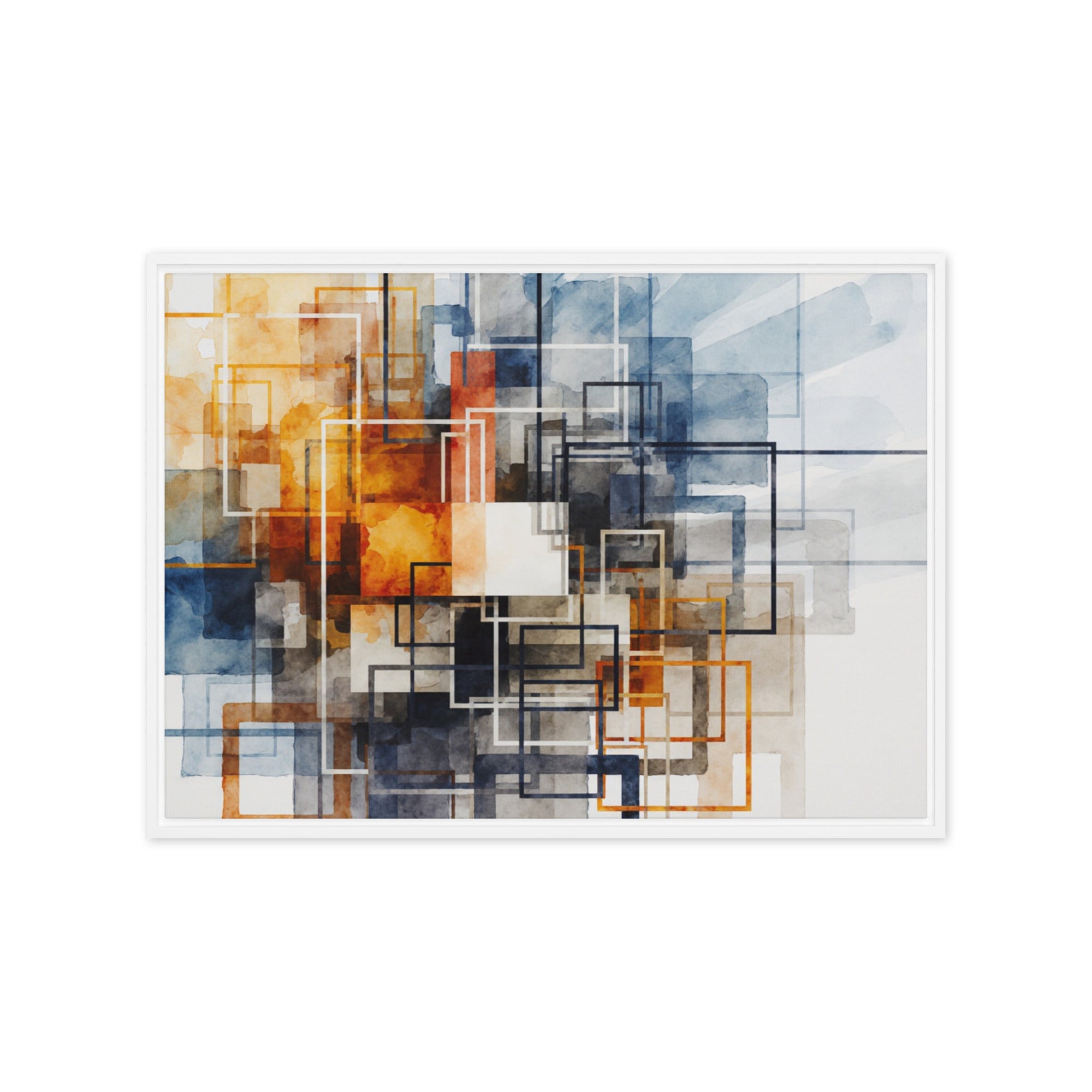 Tessera framed canvas print product image in white frame, 12 x 12 inch universal size