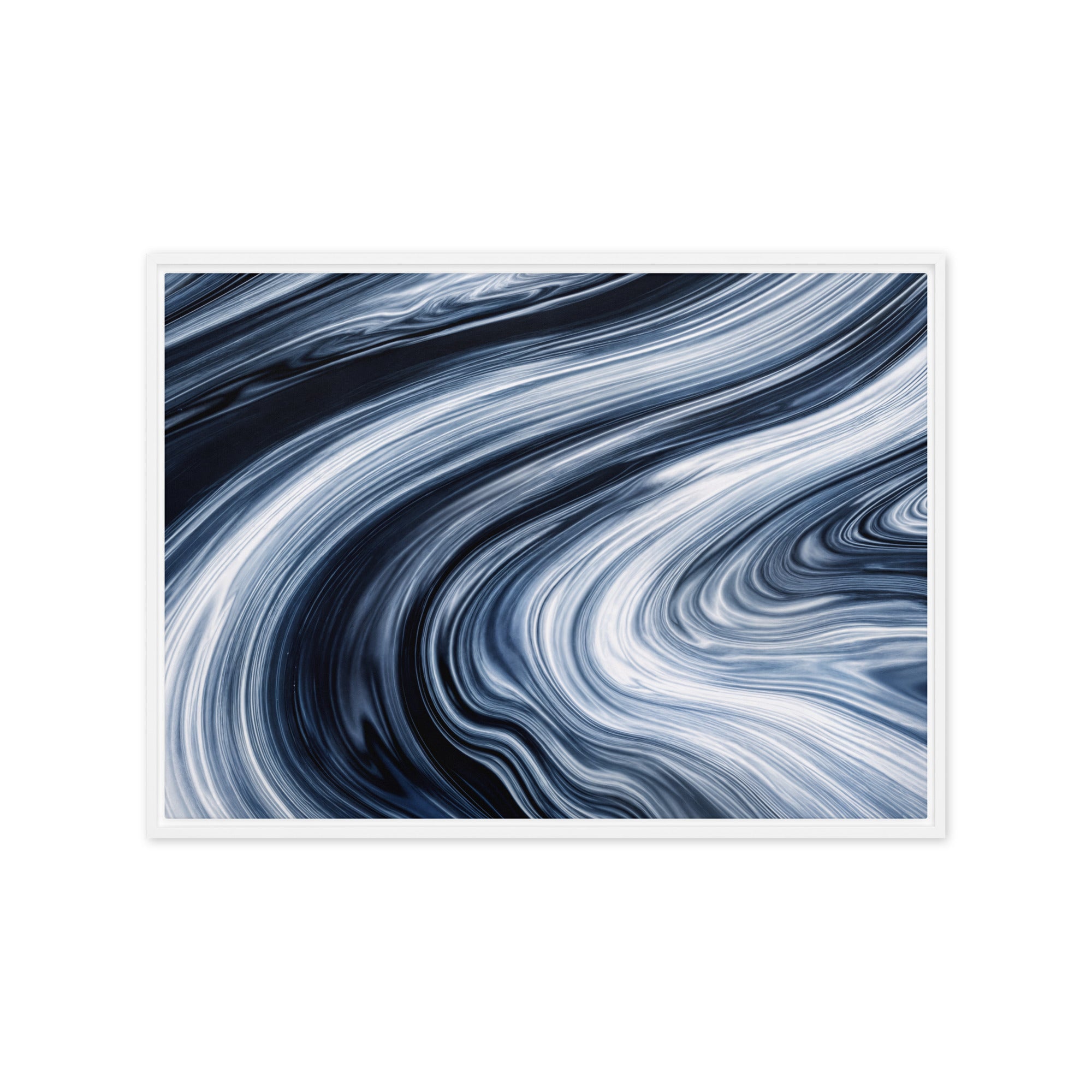 Vortex framed canvas print product image in white frame, 12 x 12 inch universal size
