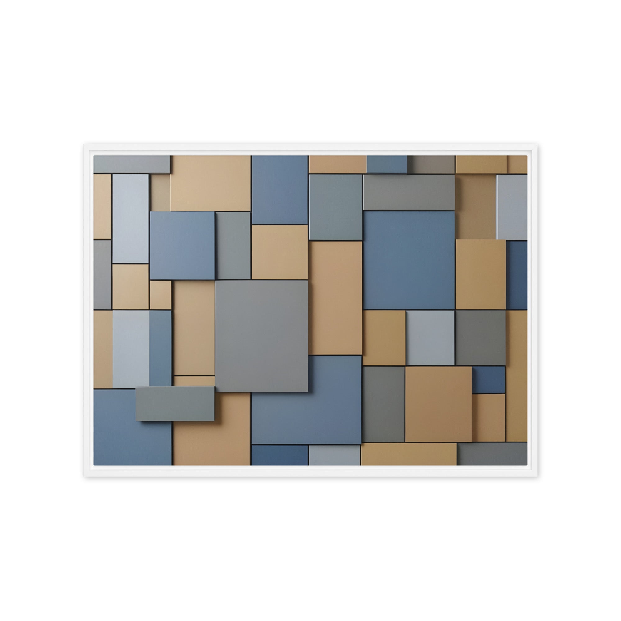 Agate framed canvas print shown in front view in white frame, 12 x 16 inch universal size
