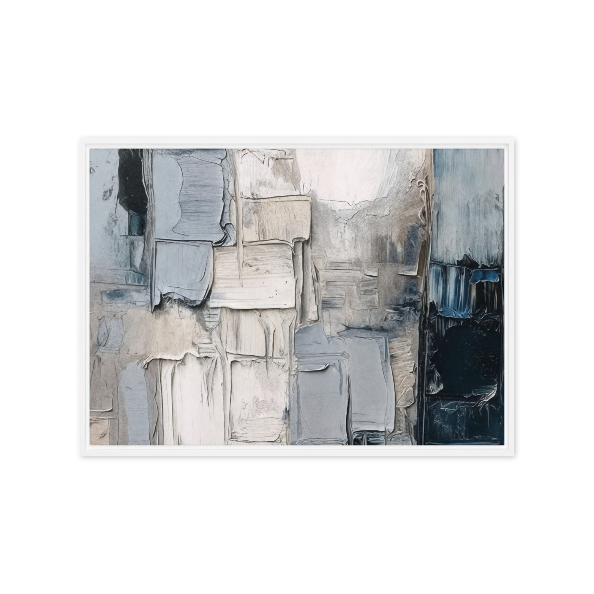 Haze framed canvas print shown in front view in white frame, 12 x 16 inch universal size