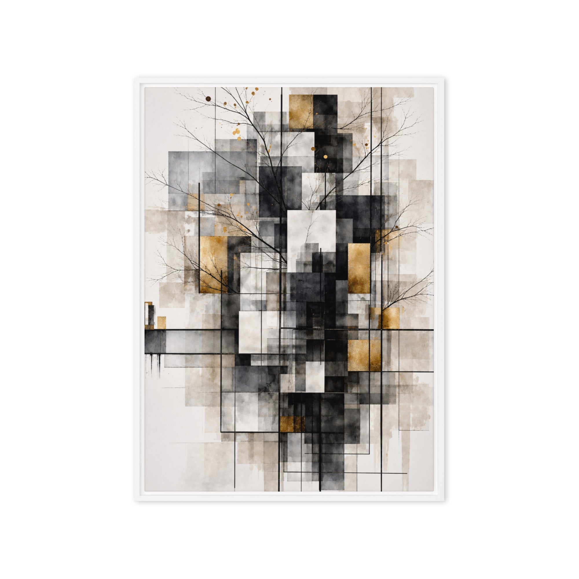 Avect framed canvas print product image in white frame, 12 x 12 inch universal size