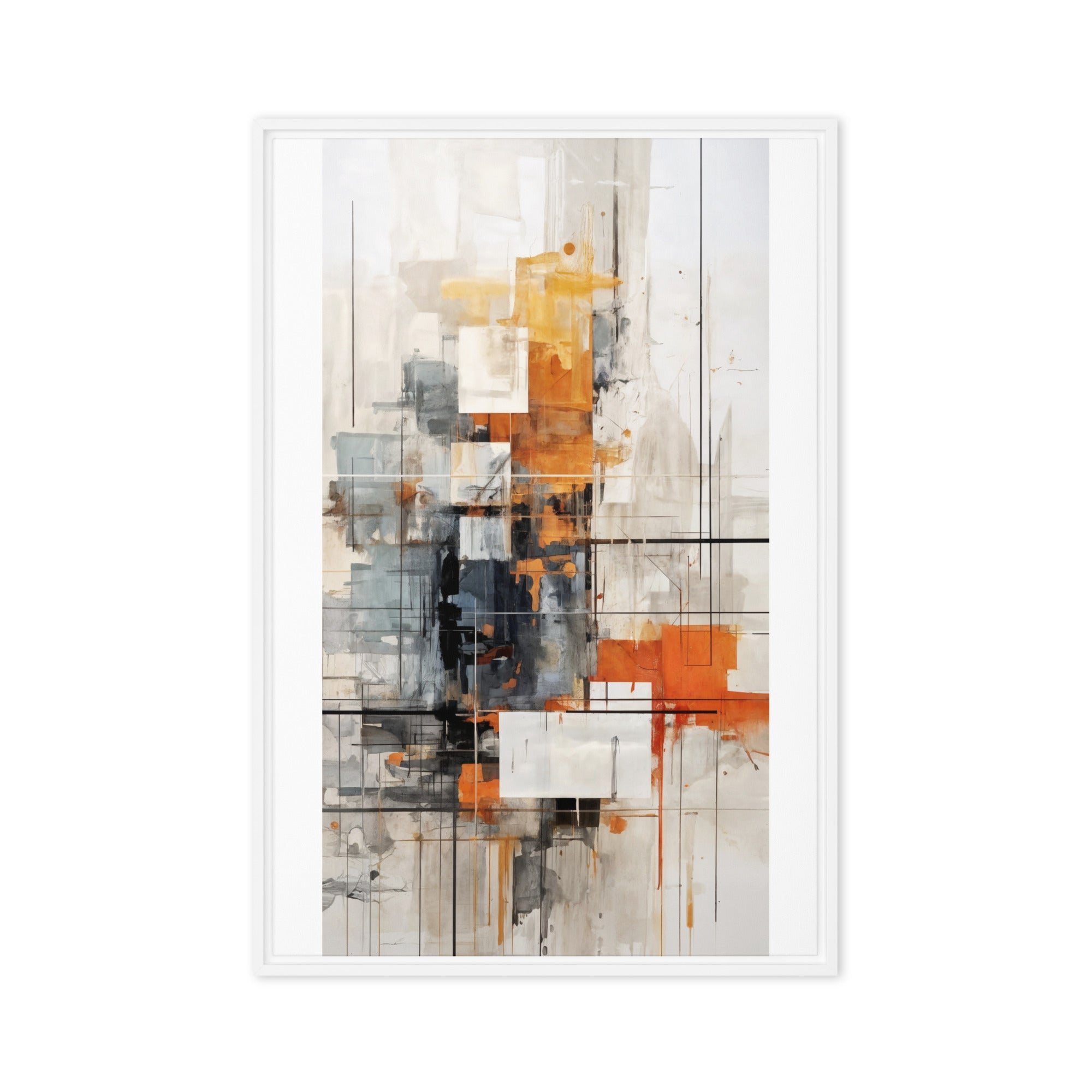 Corrupt framed canvas print front-facing product image in white frame, 16 x 16 inch universal size