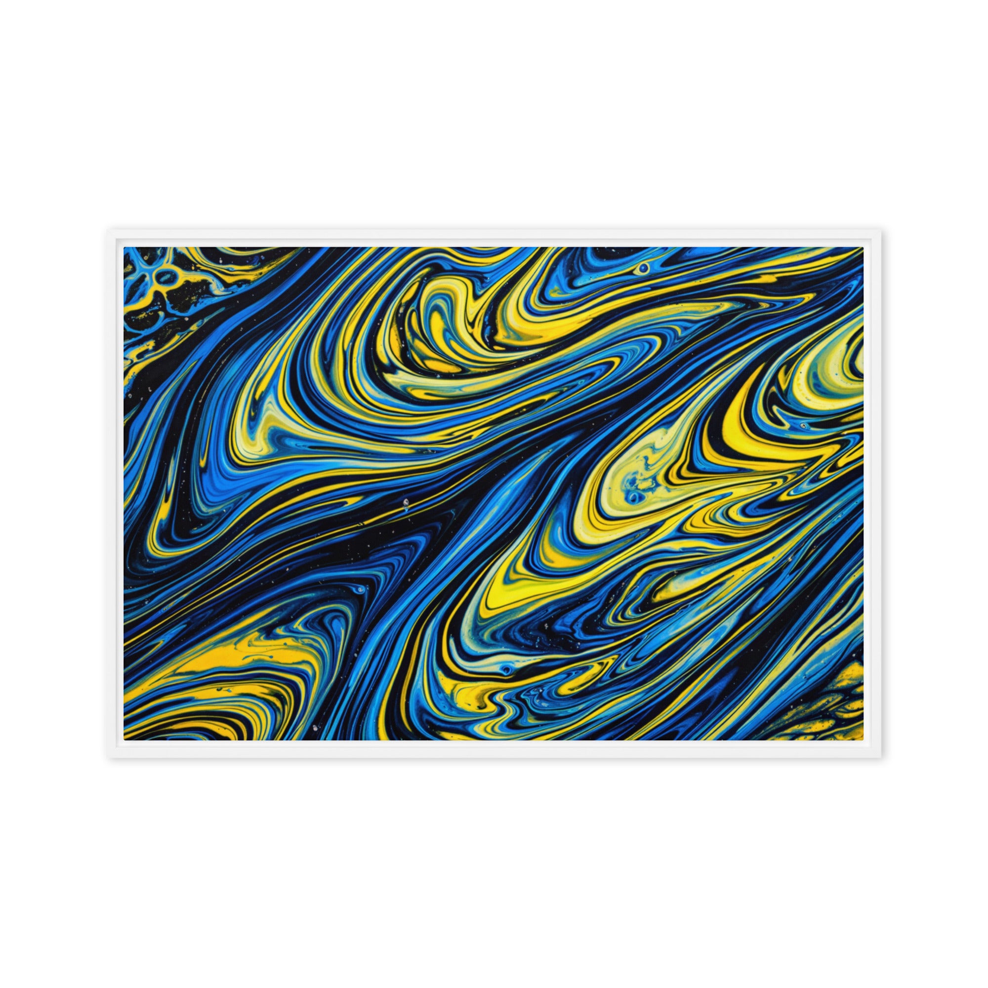 Coral framed canvas print front-facing product image in white frame, 16 x 16 inch universal size