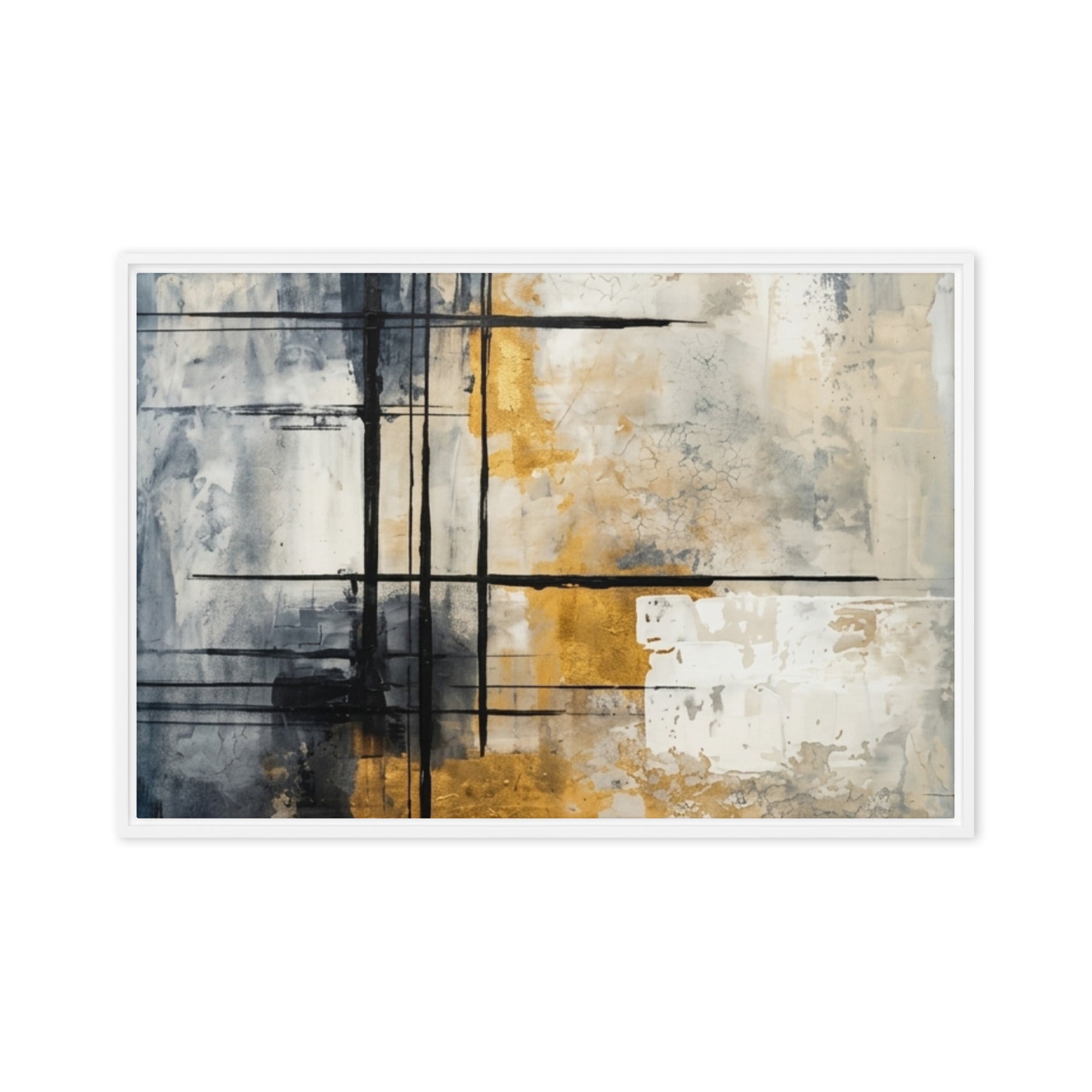Elite framed canvas print product image in white frame, 16 x 16 inch universal size