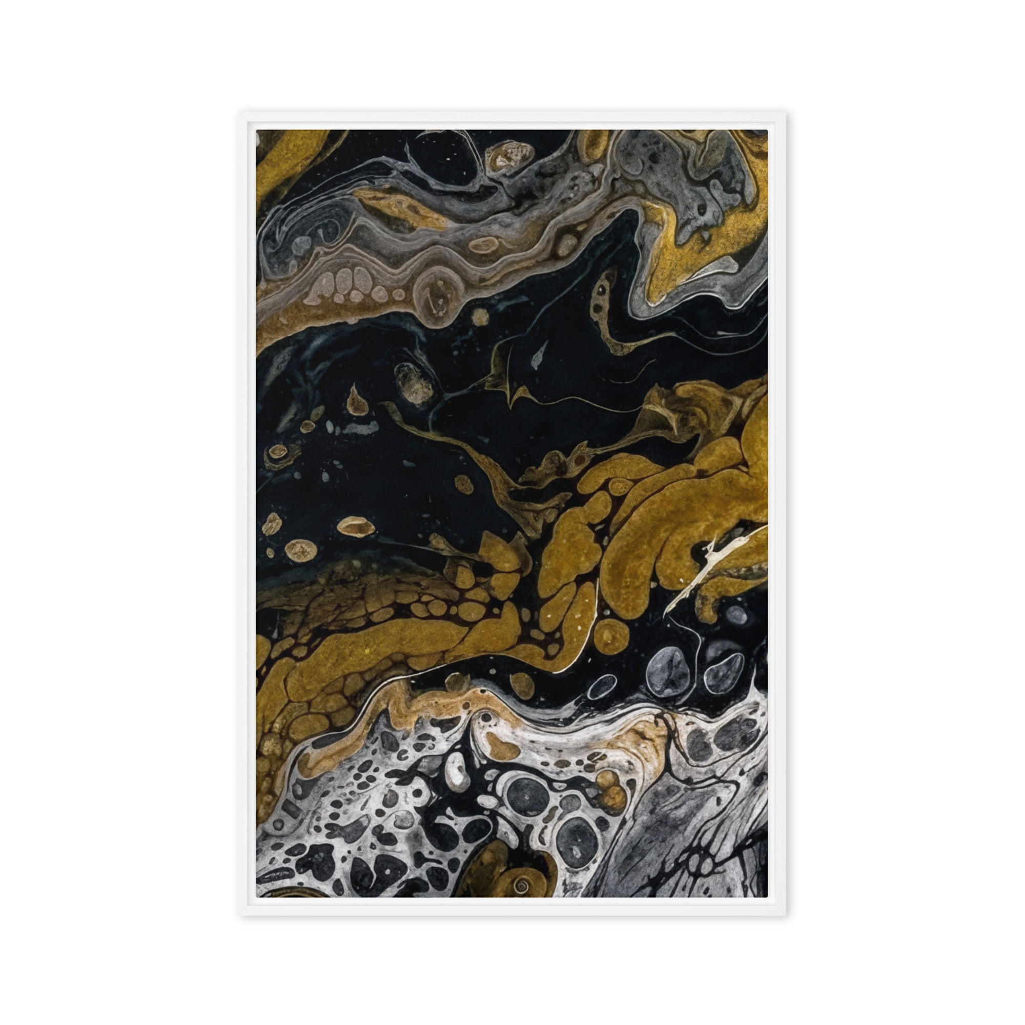 Aurum framed canvas 1 front-facing product image in brown frame, 20 x 30 inch large size