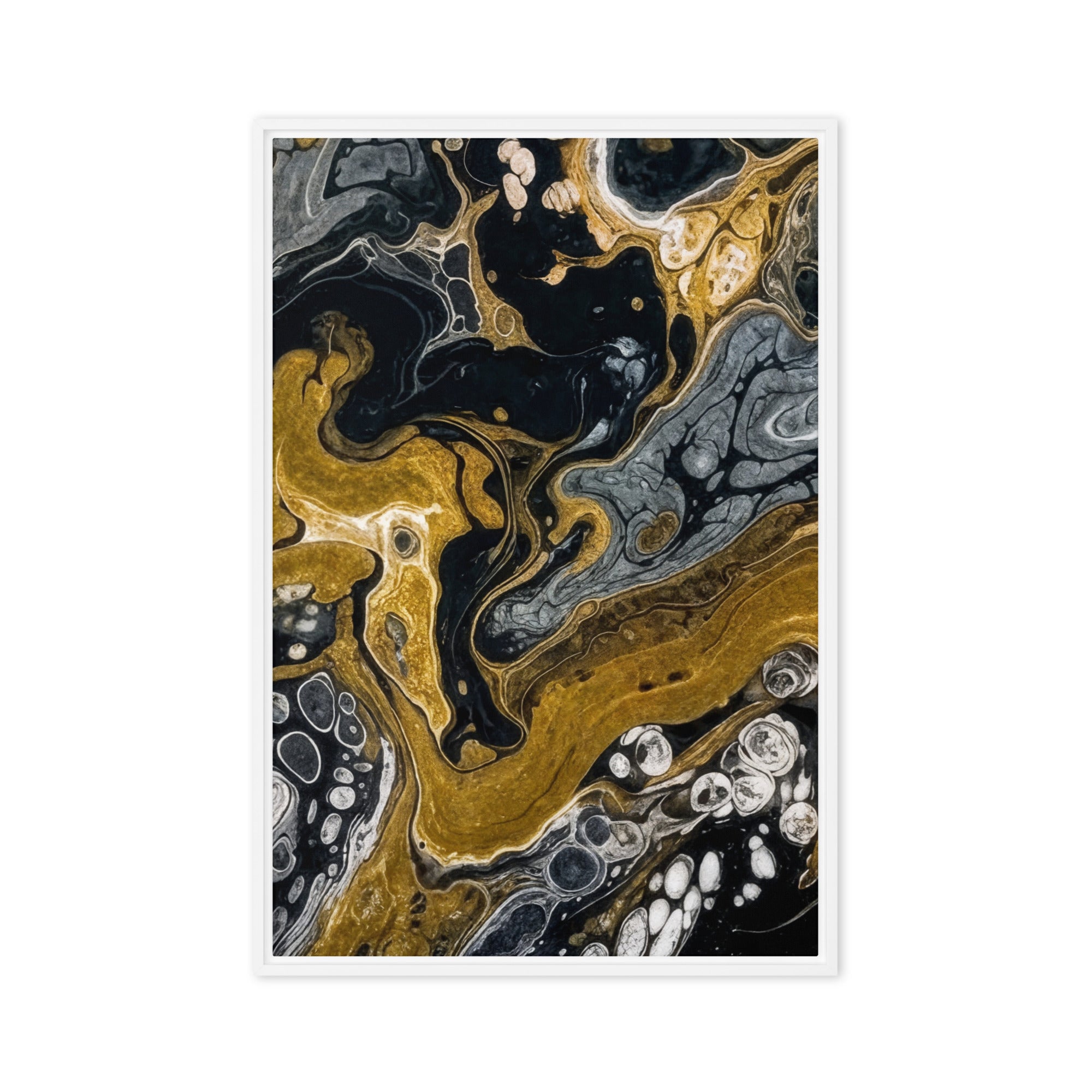 Aurum framed canvas 2 front-facing product image in brown frame, 20 x 30 inch large size
