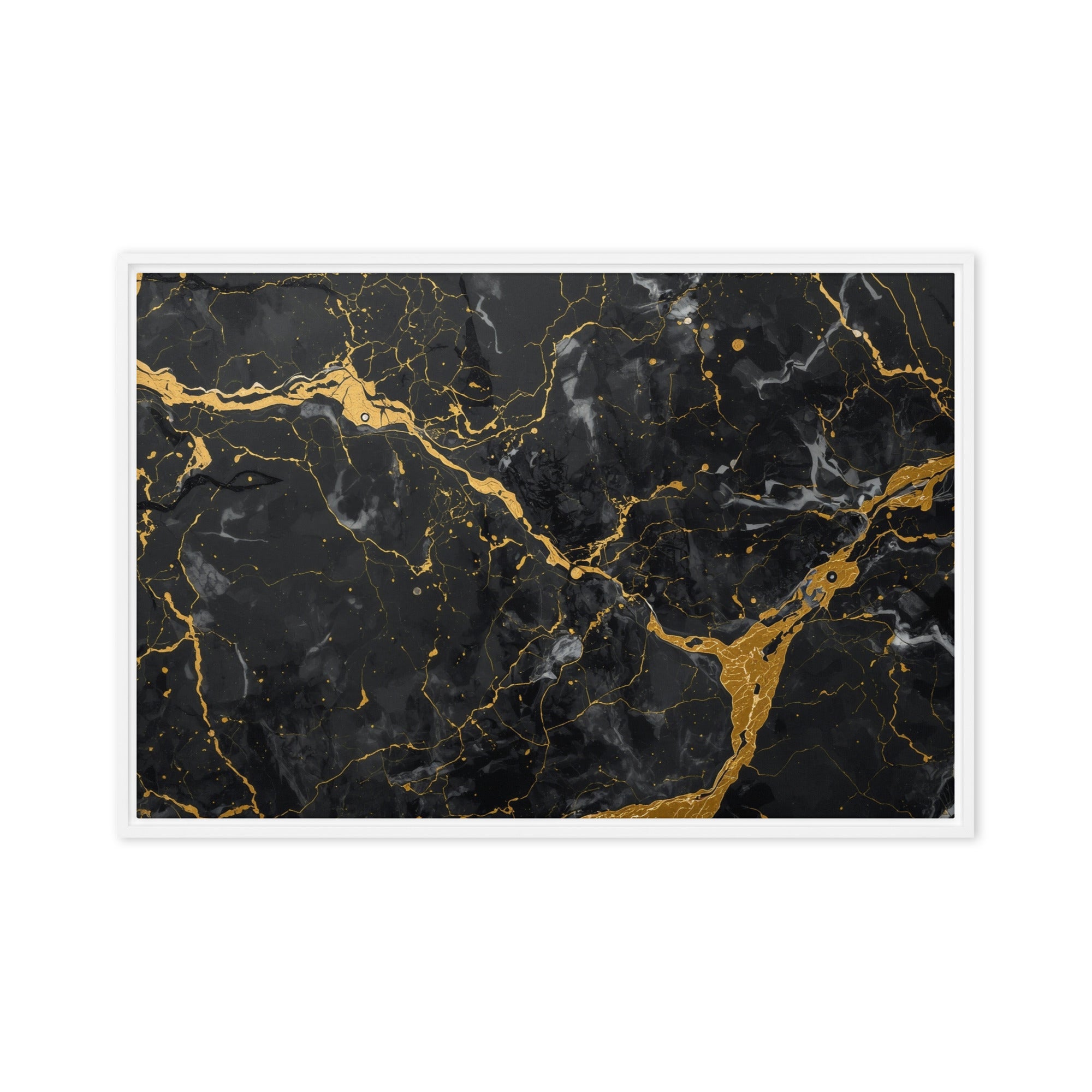 Midas framed canvas print wall display image in white frame, 16 x 20 inch universal size