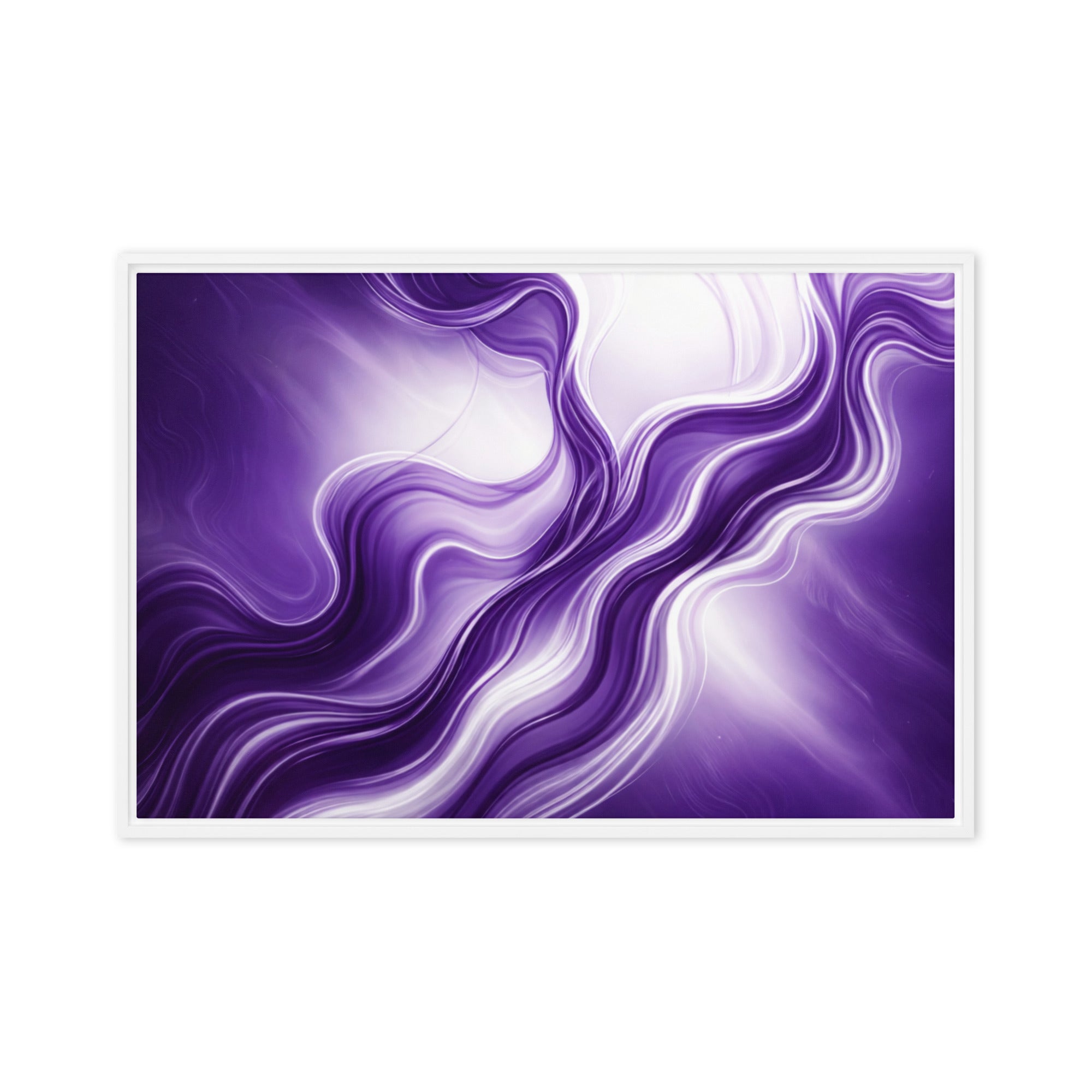 Silk framed canvas print wall display image in white frame, 16 x 20 inch universal size
