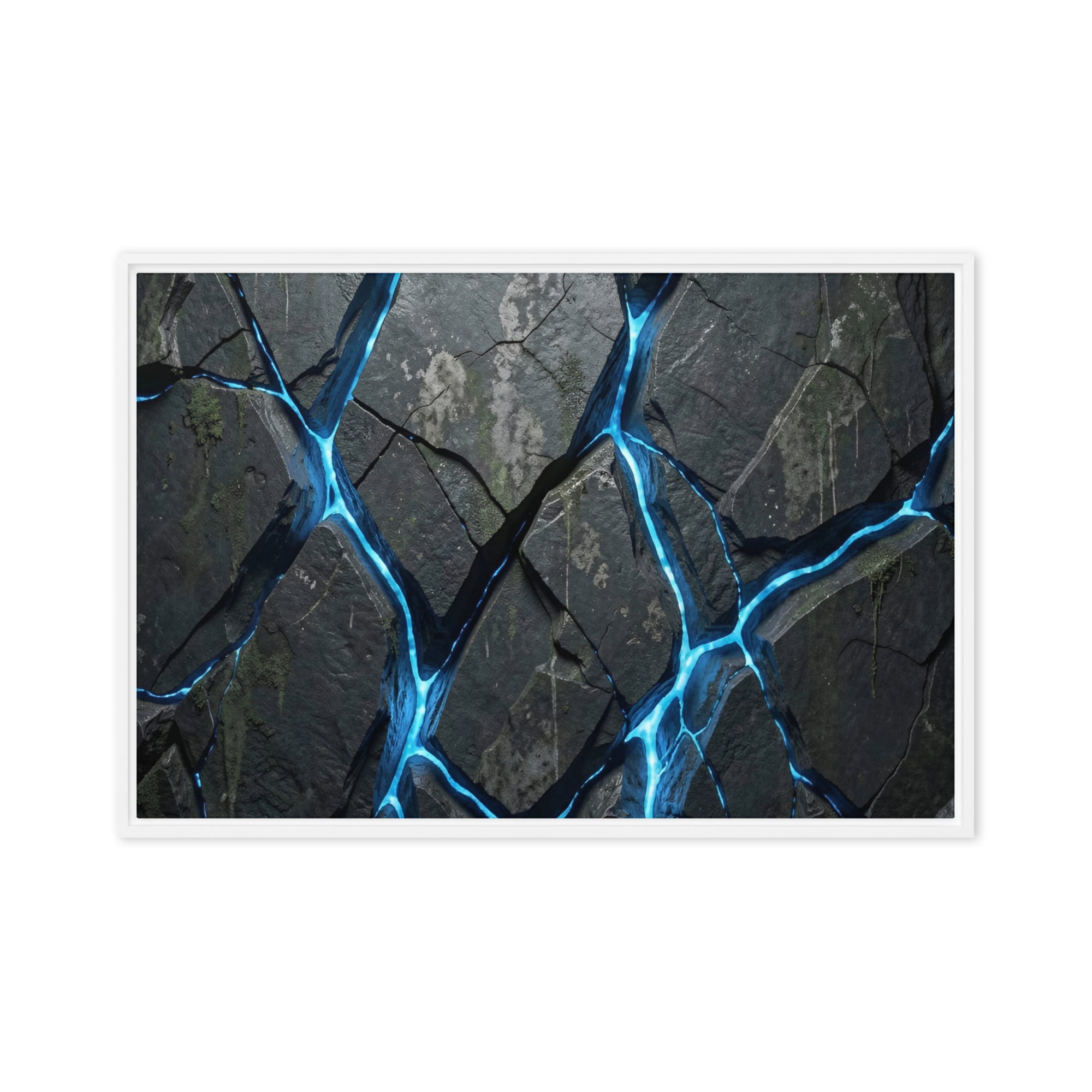 Igneous framed canvas print wall display image in white frame, 16 x 20 inch universal size