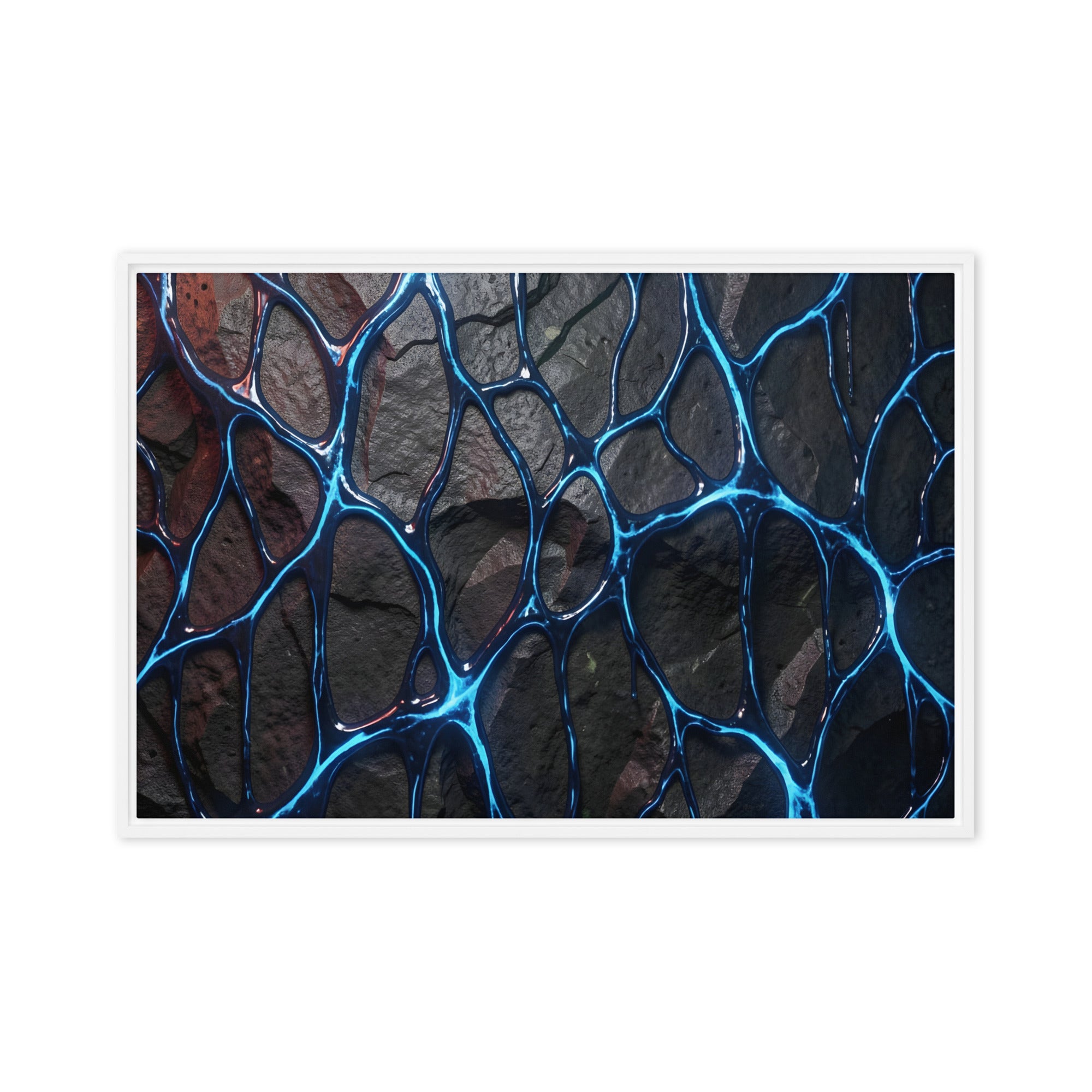 Magmatic framed canvas print wall display image in white frame, 16 x 20 inch universal size